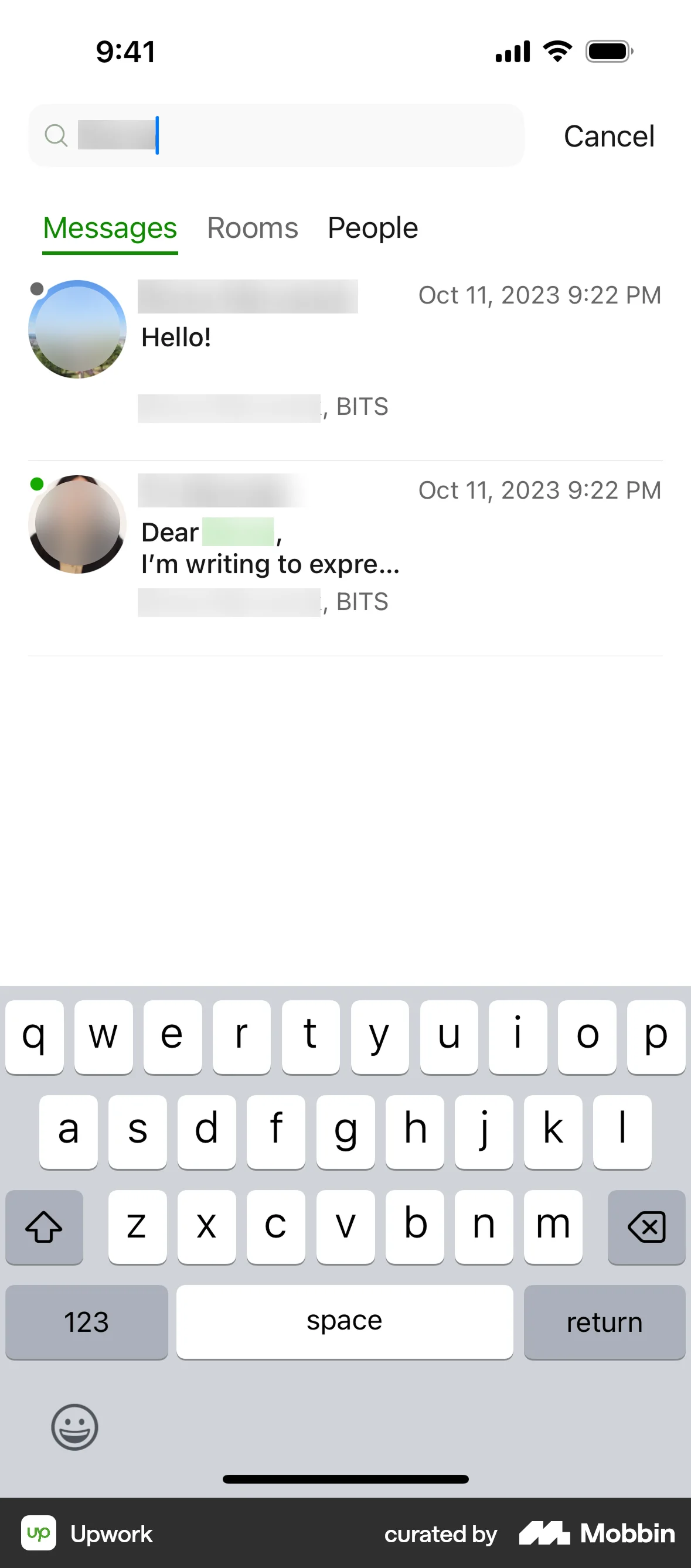 Upwork iOS Search screen