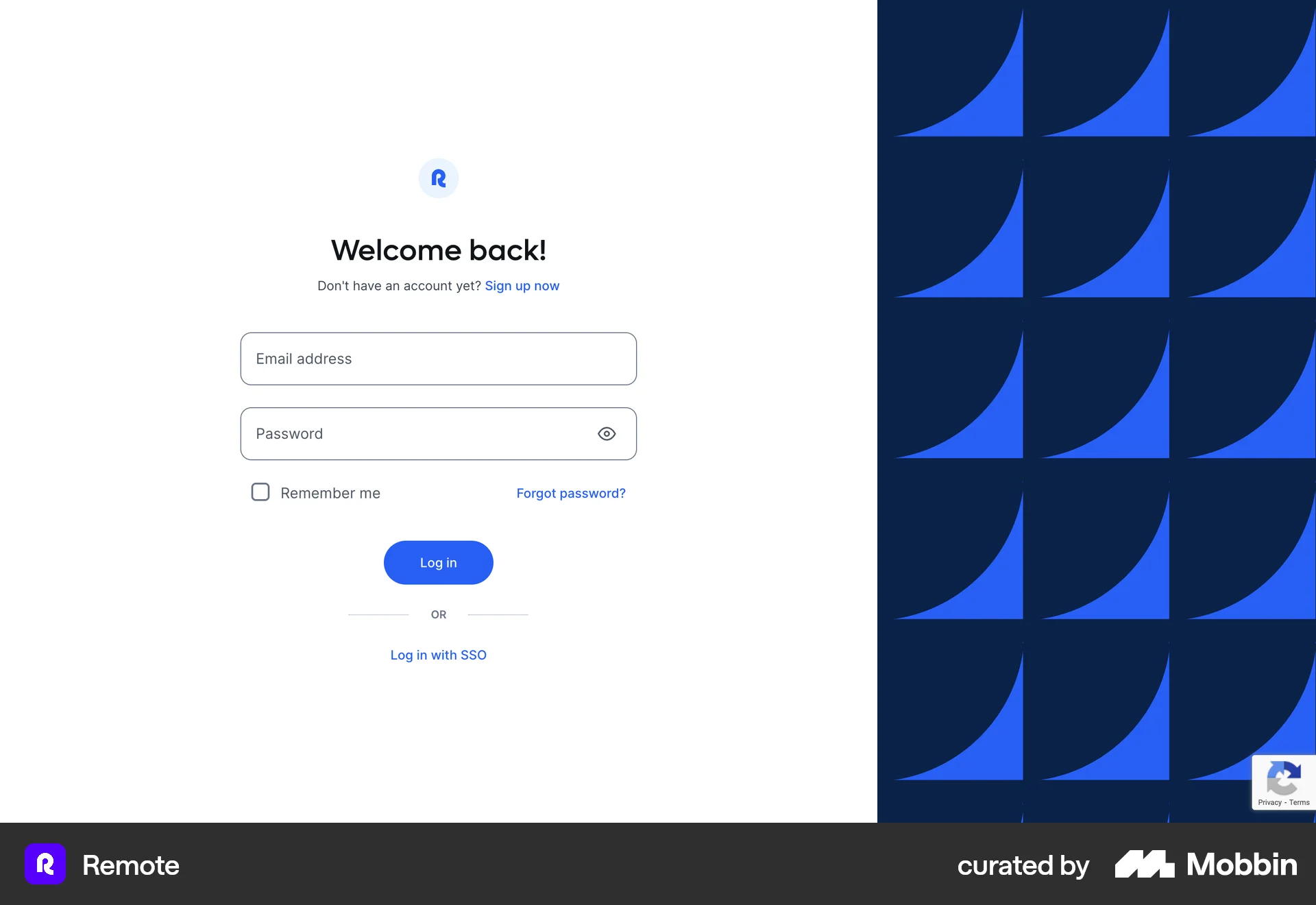 Remote Web Login screen
