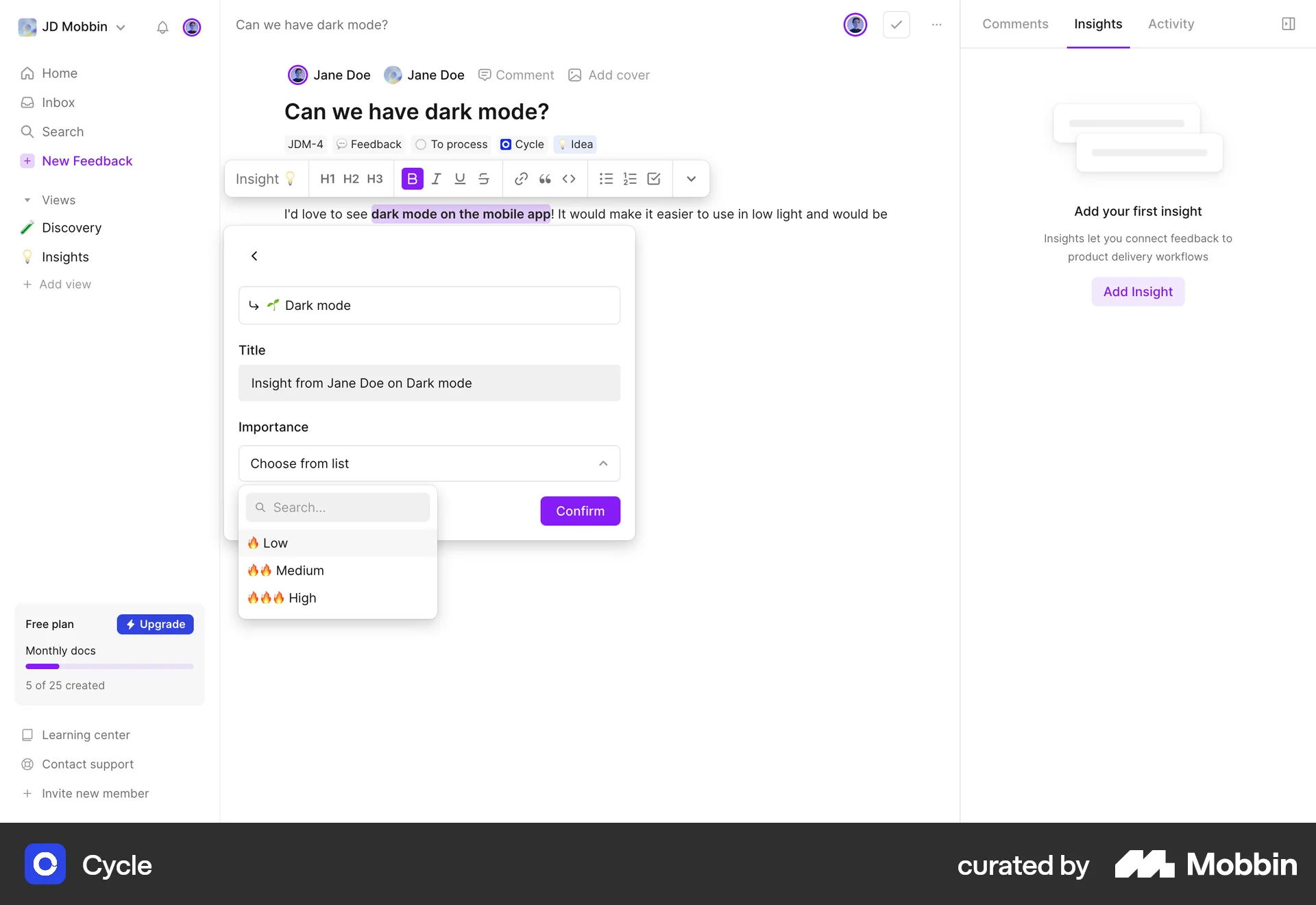 Cycle Web screen containing Combobox UI element
