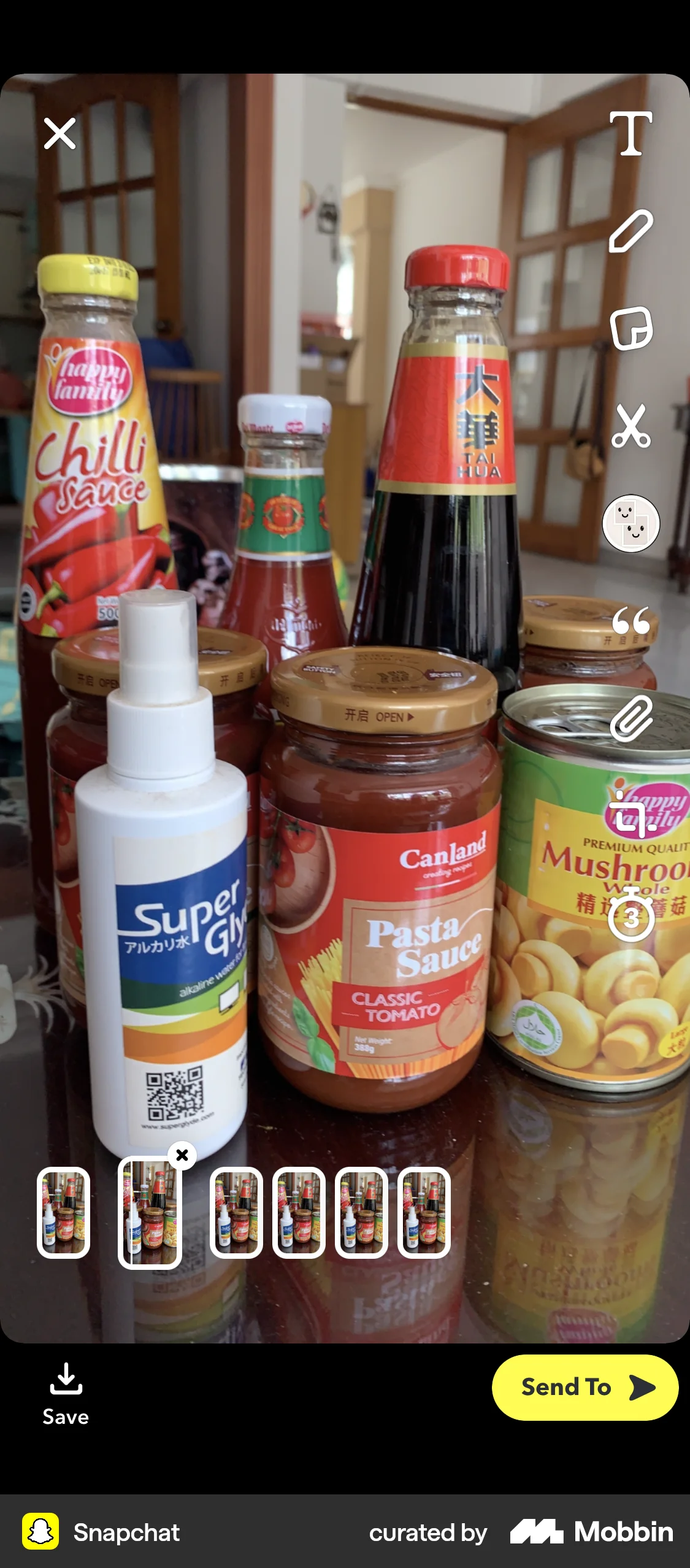 Snapchat iOS Media Editor screen