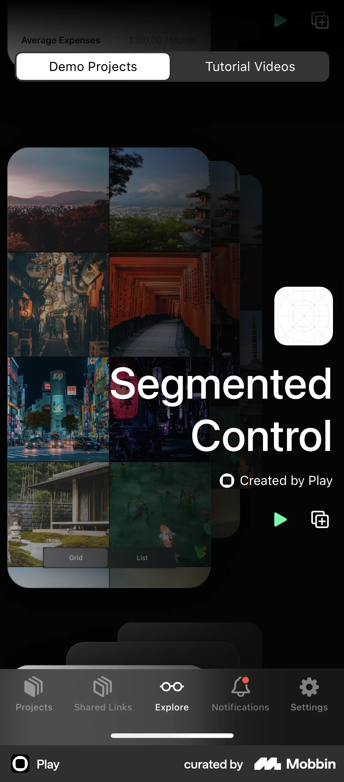 Play iOS screen containing Photo UI element