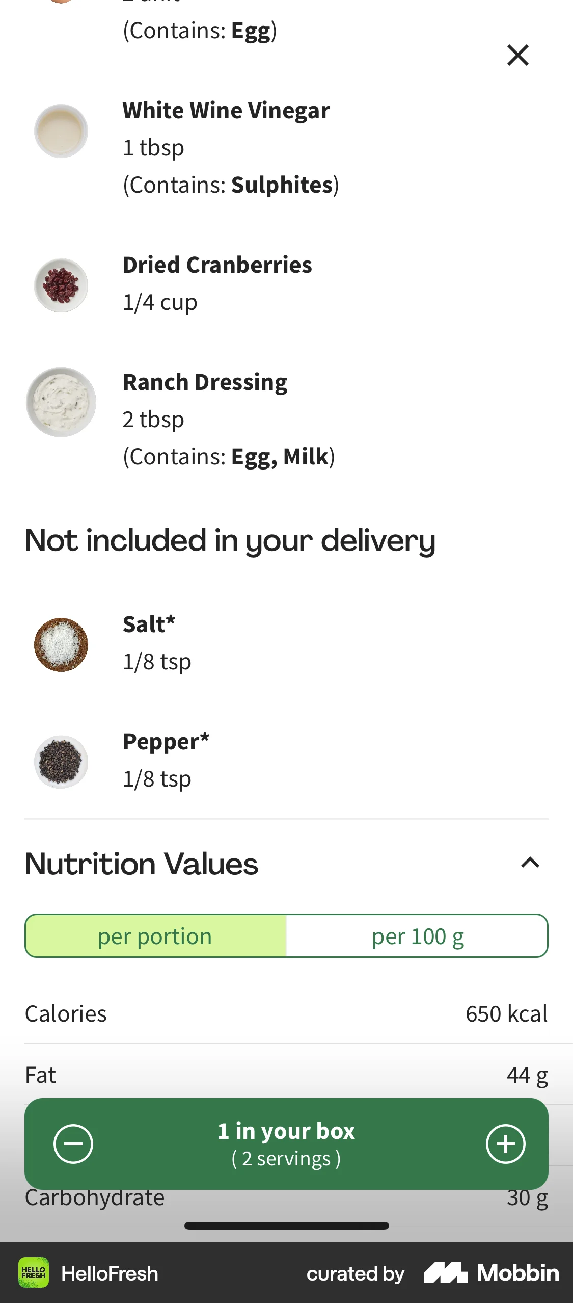 HelloFresh iOS Shop & Storefront screen