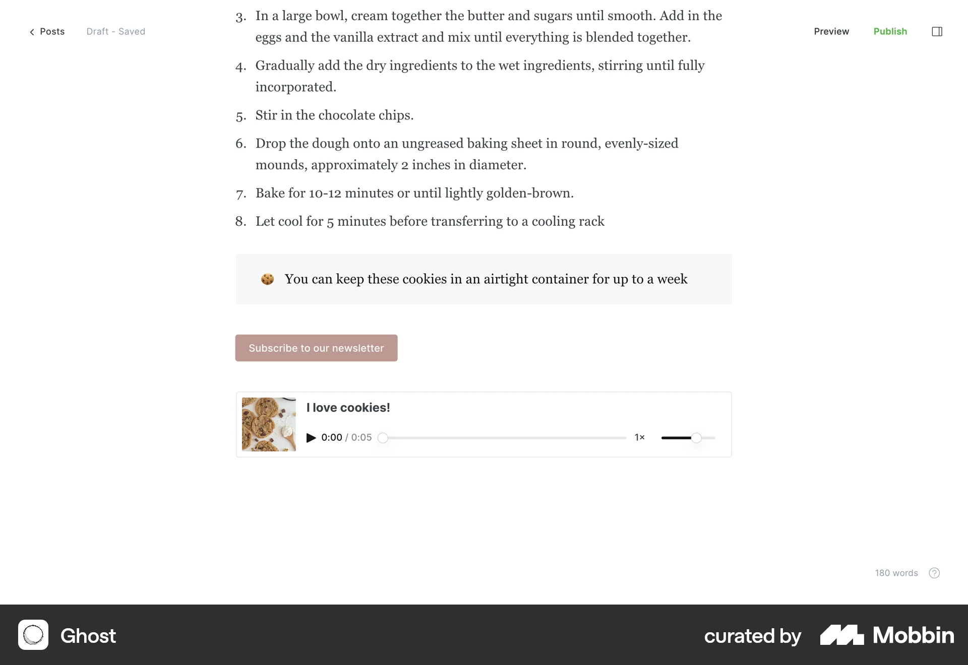 Ghost Web Audio Player screen