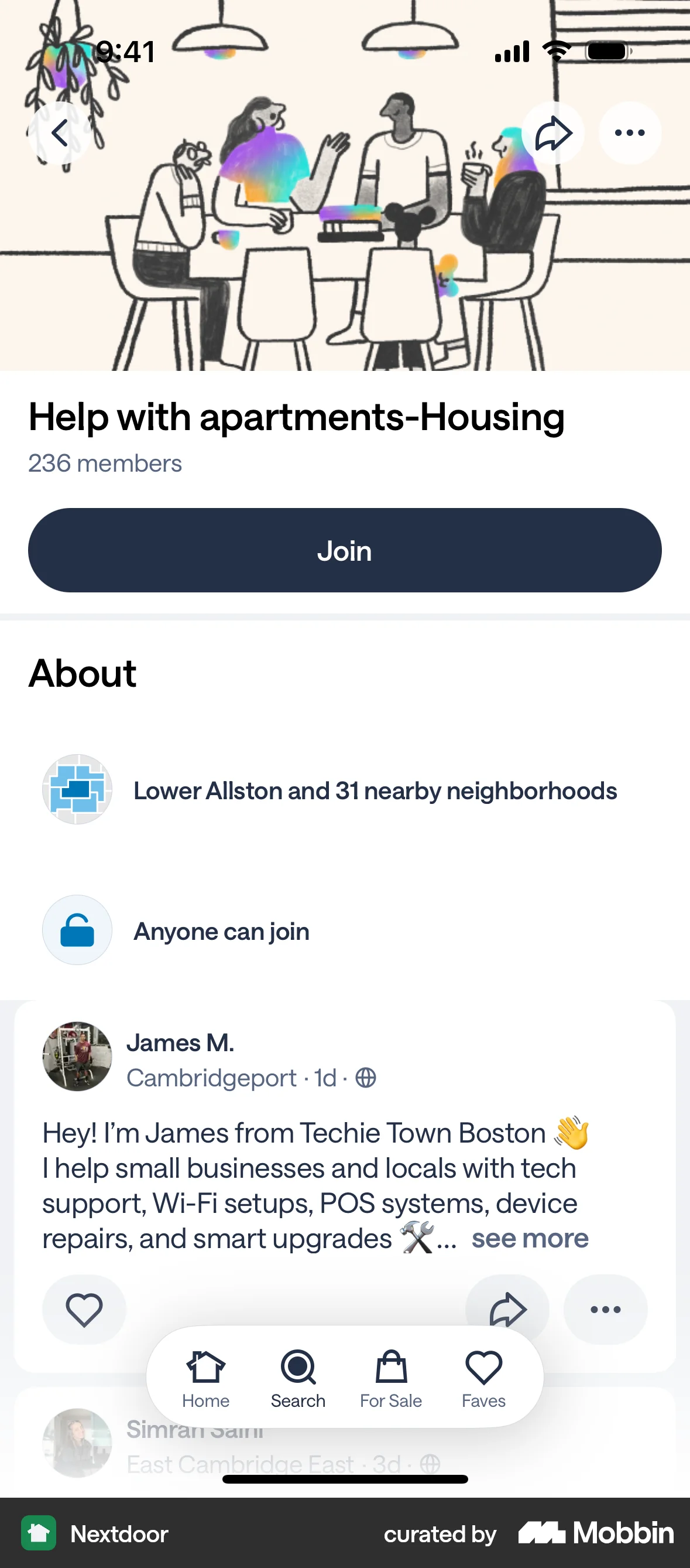 Nextdoor iOS Groups & Community screen