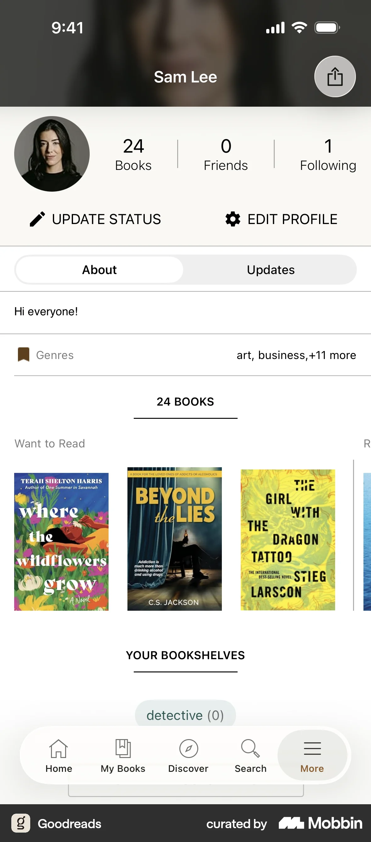 Goodreads iOS My Account & Profile screen
