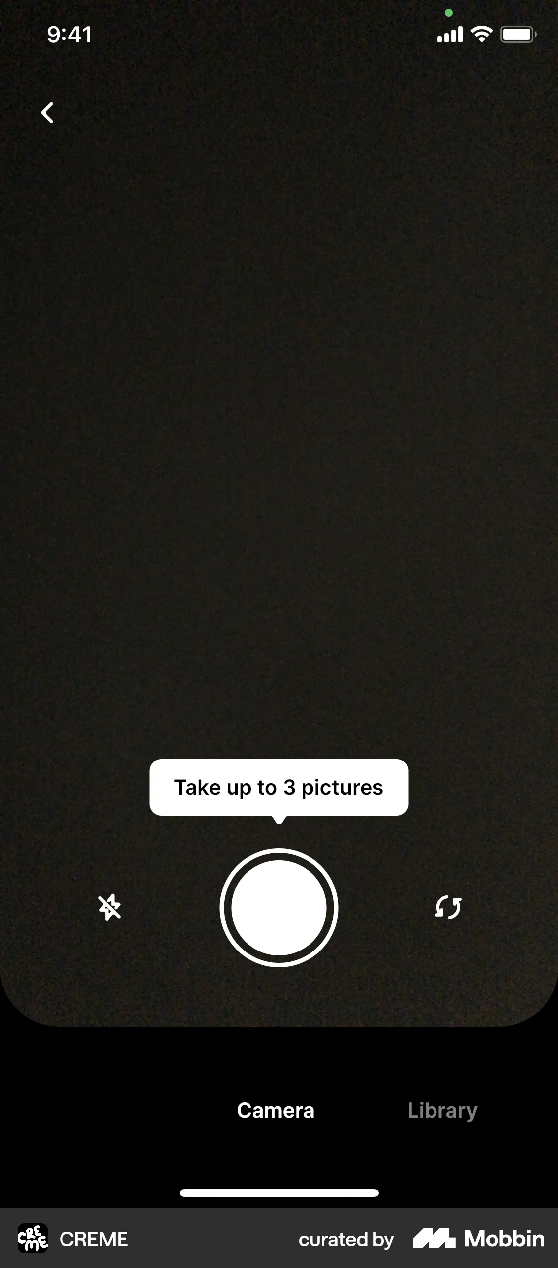 CREME iOS screen containing Tooltip UI element