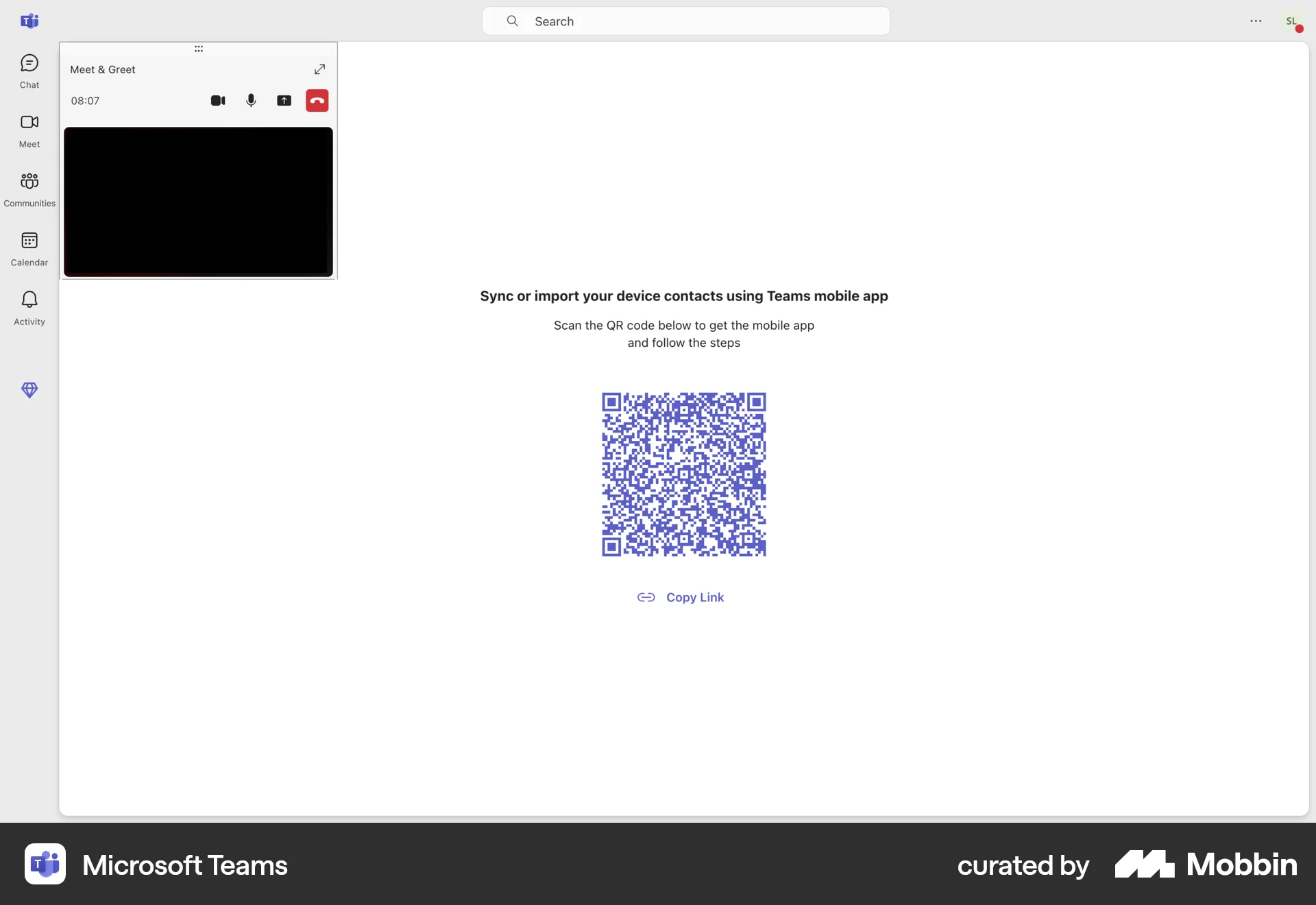 Microsoft Teams Web QR Code screen