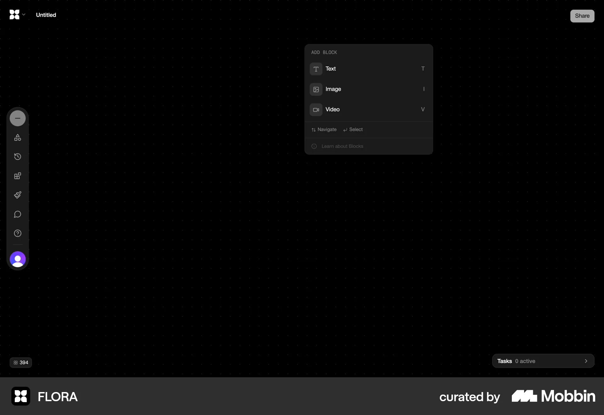 FLORA Web Graphics & Design App screen