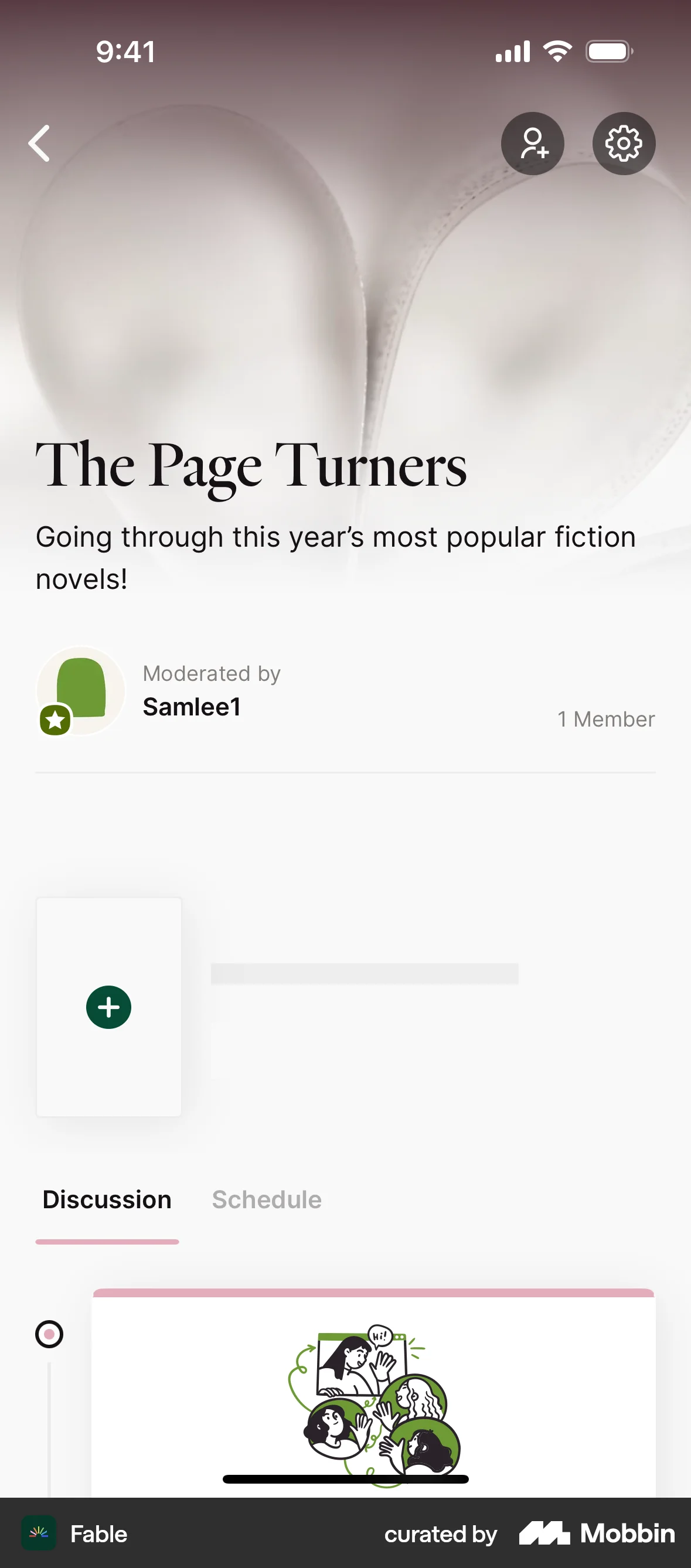 Fable iOS Groups & Community screen