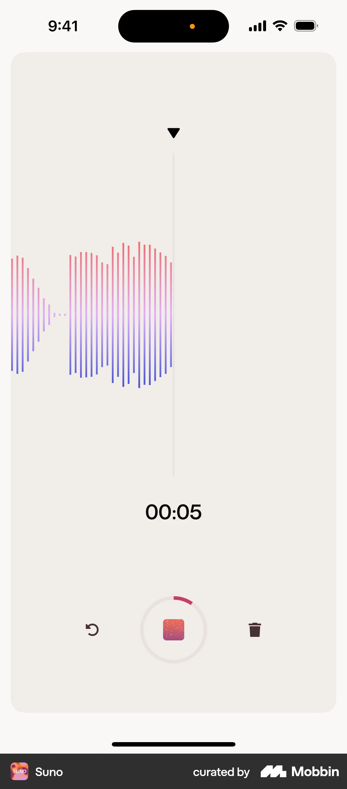 Suno iOS Audio & Video Recorder screen