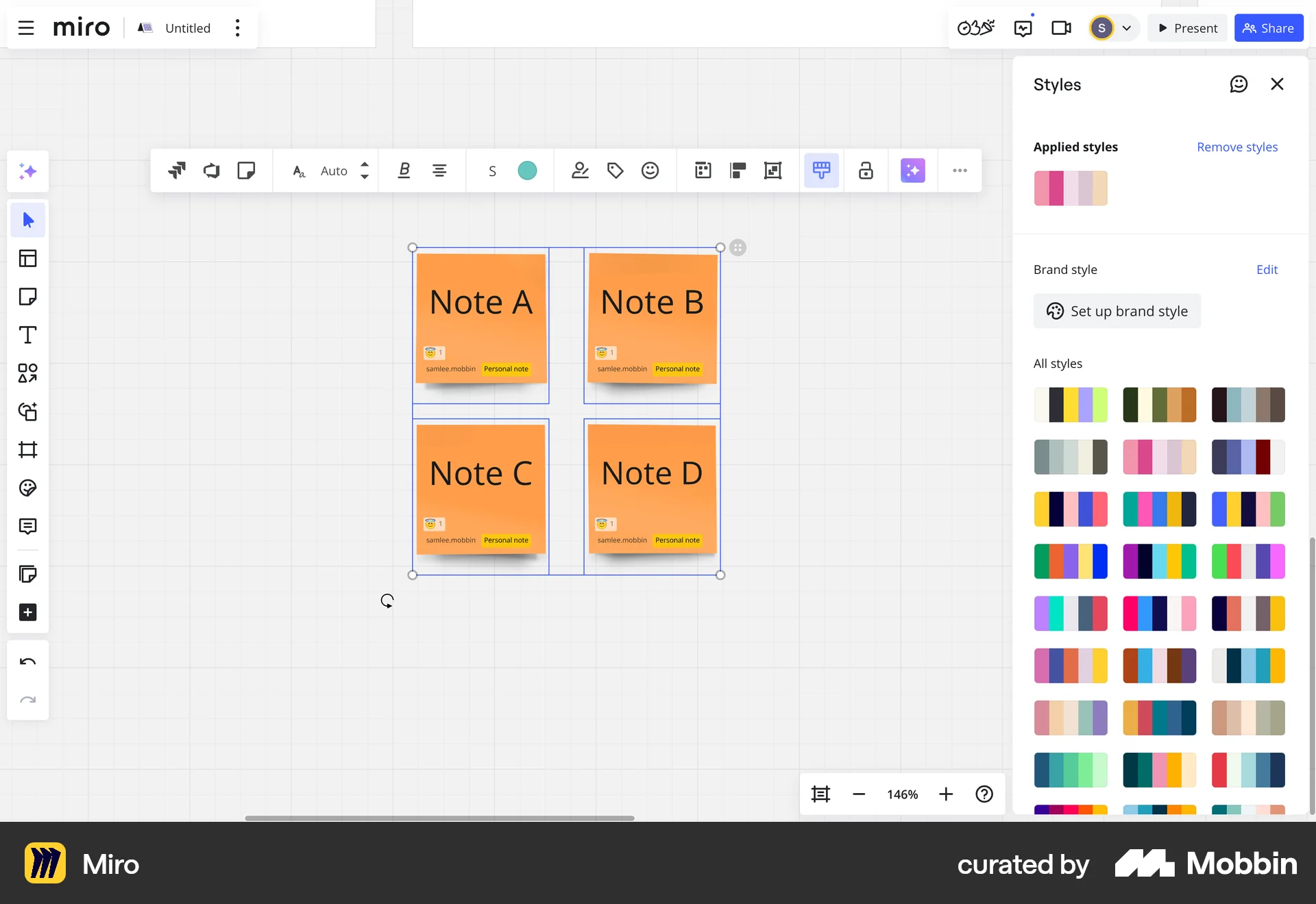 Miro Web screen containing Color Picker UI element