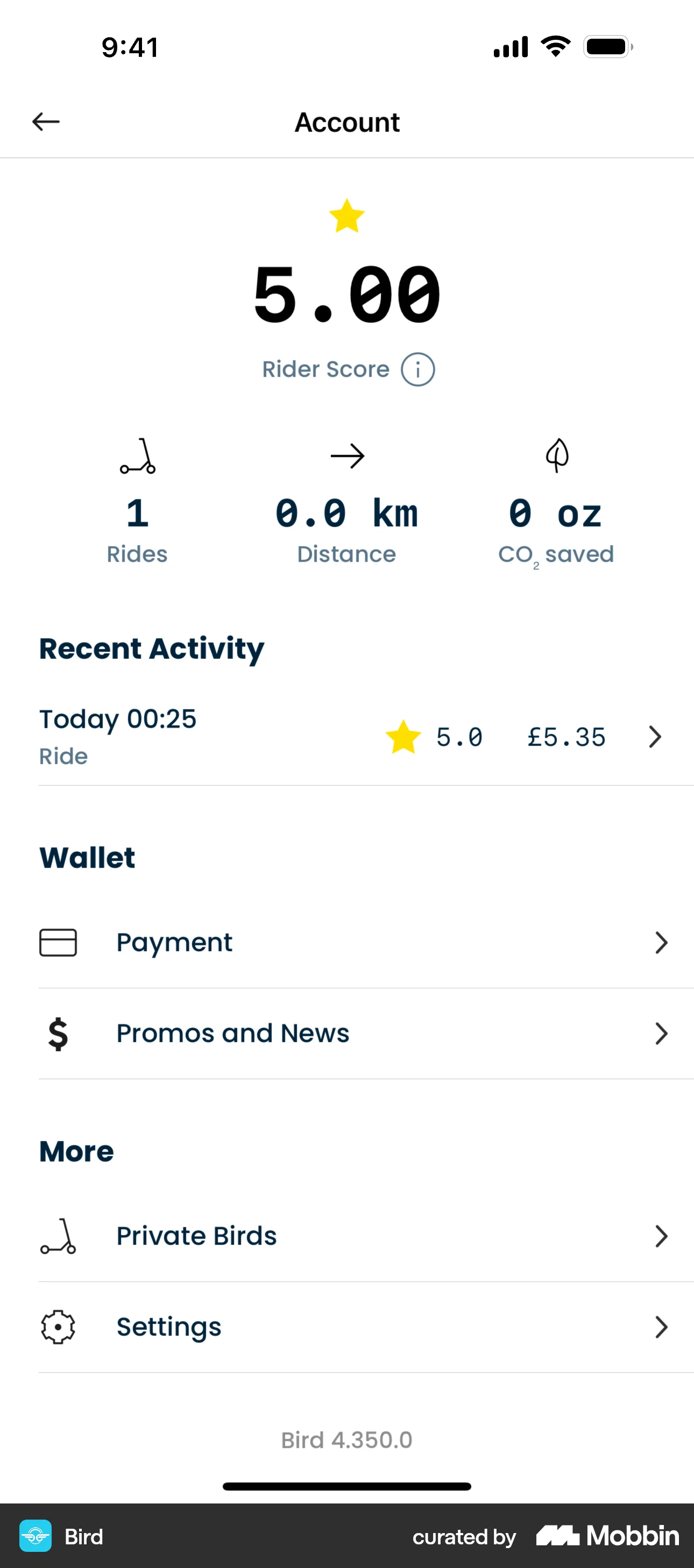 Bird iOS Date & Time screen