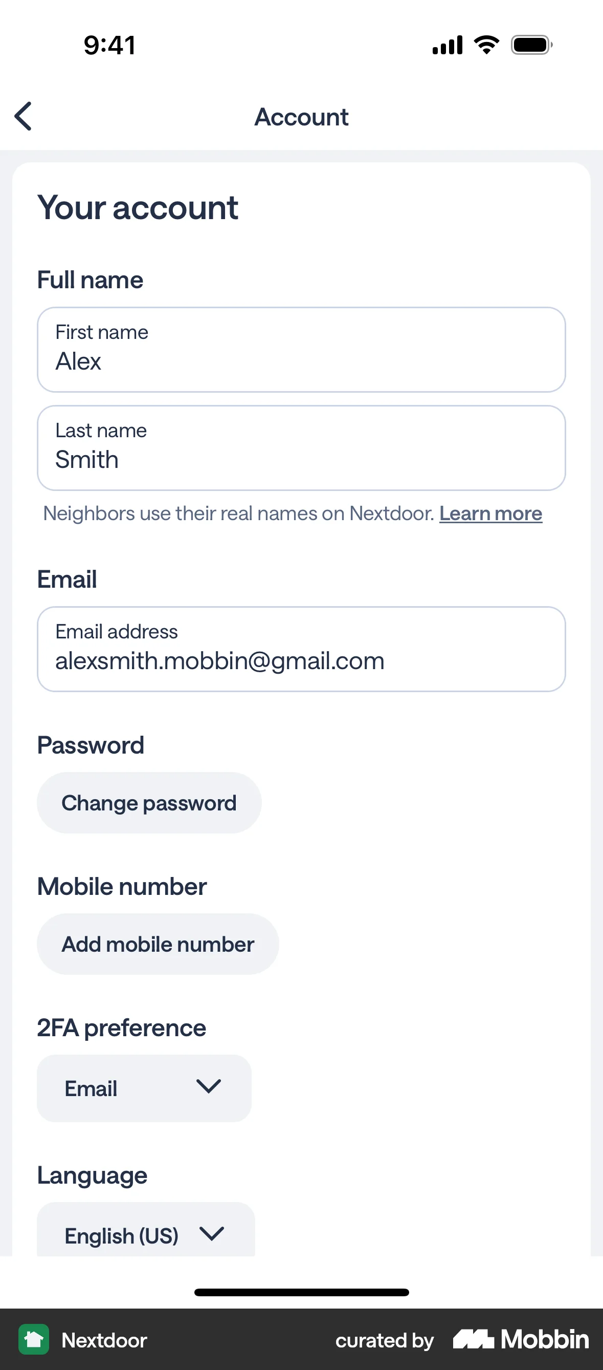 Nextdoor screen