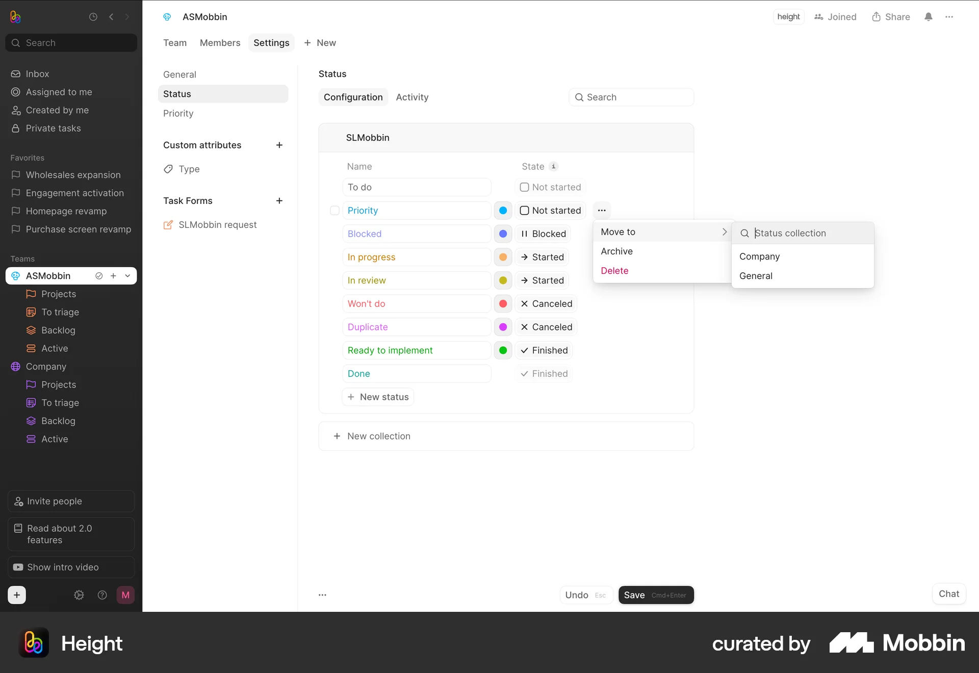 Height Web Move screen