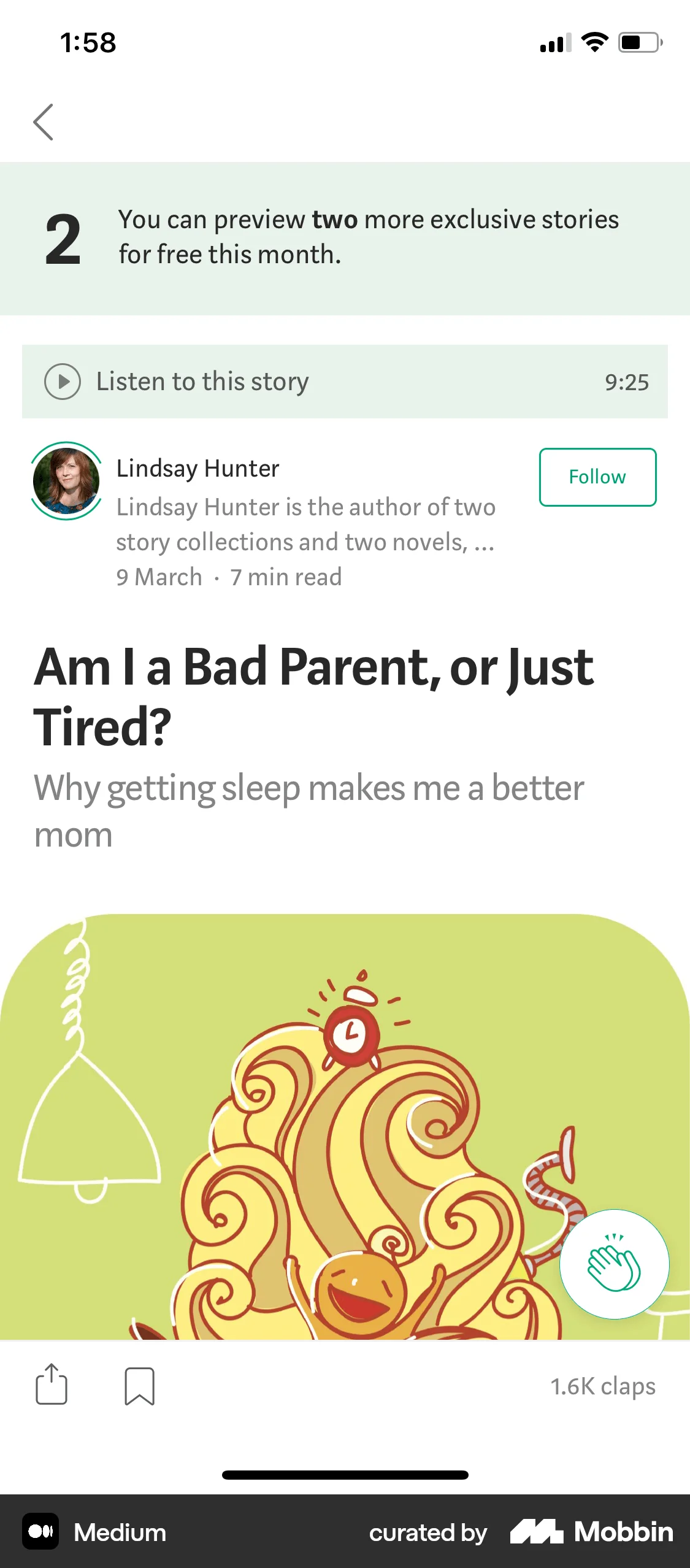 Medium iOS Stories screen