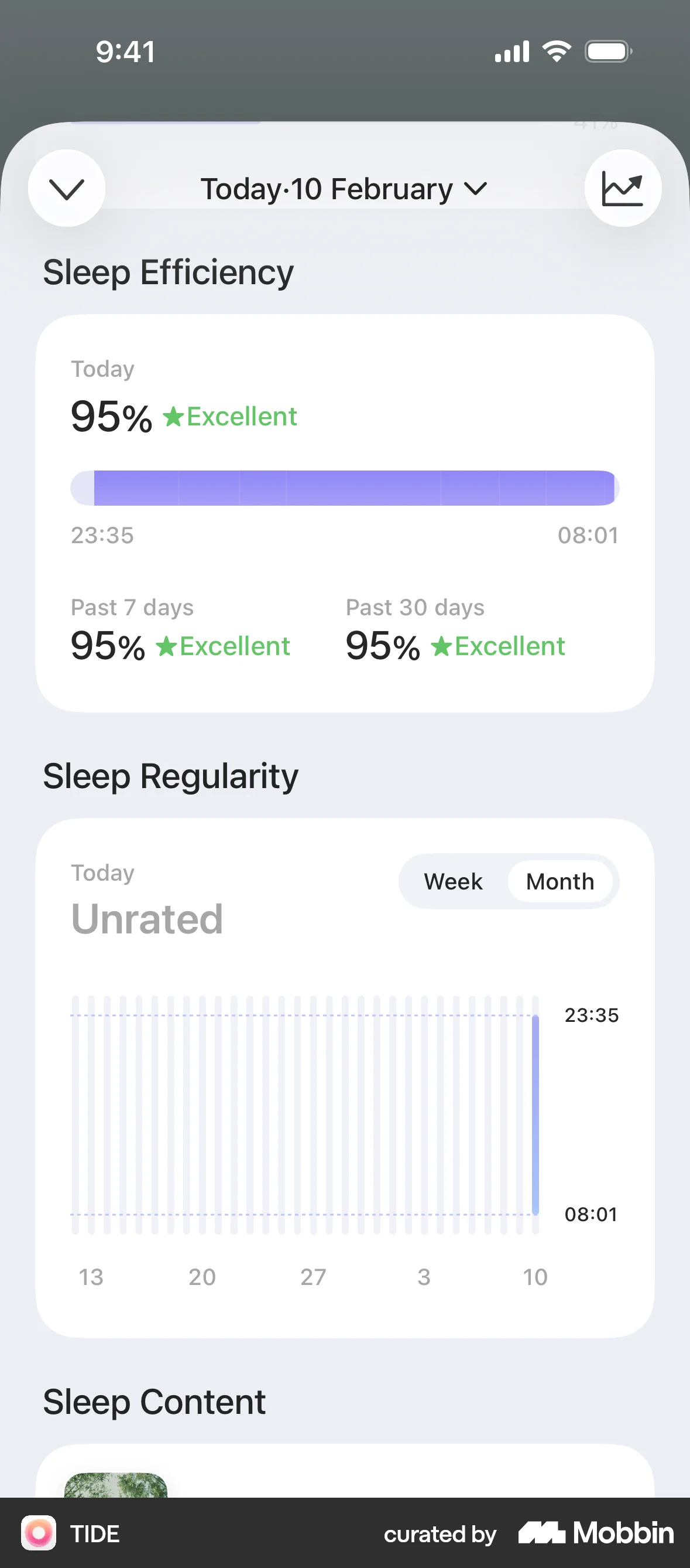 TIDE iOS Mobile App Design screen