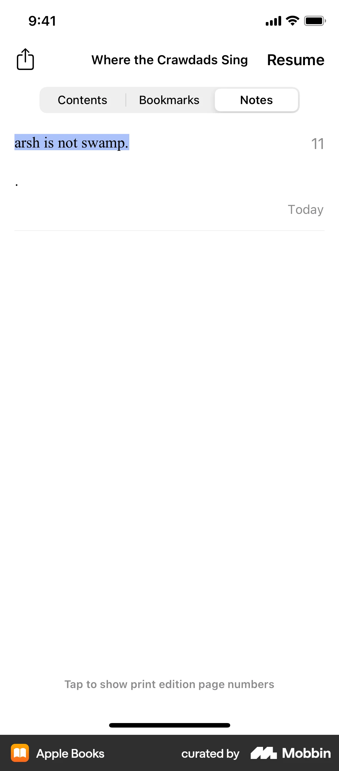 Apple Books iOS Other Content screen