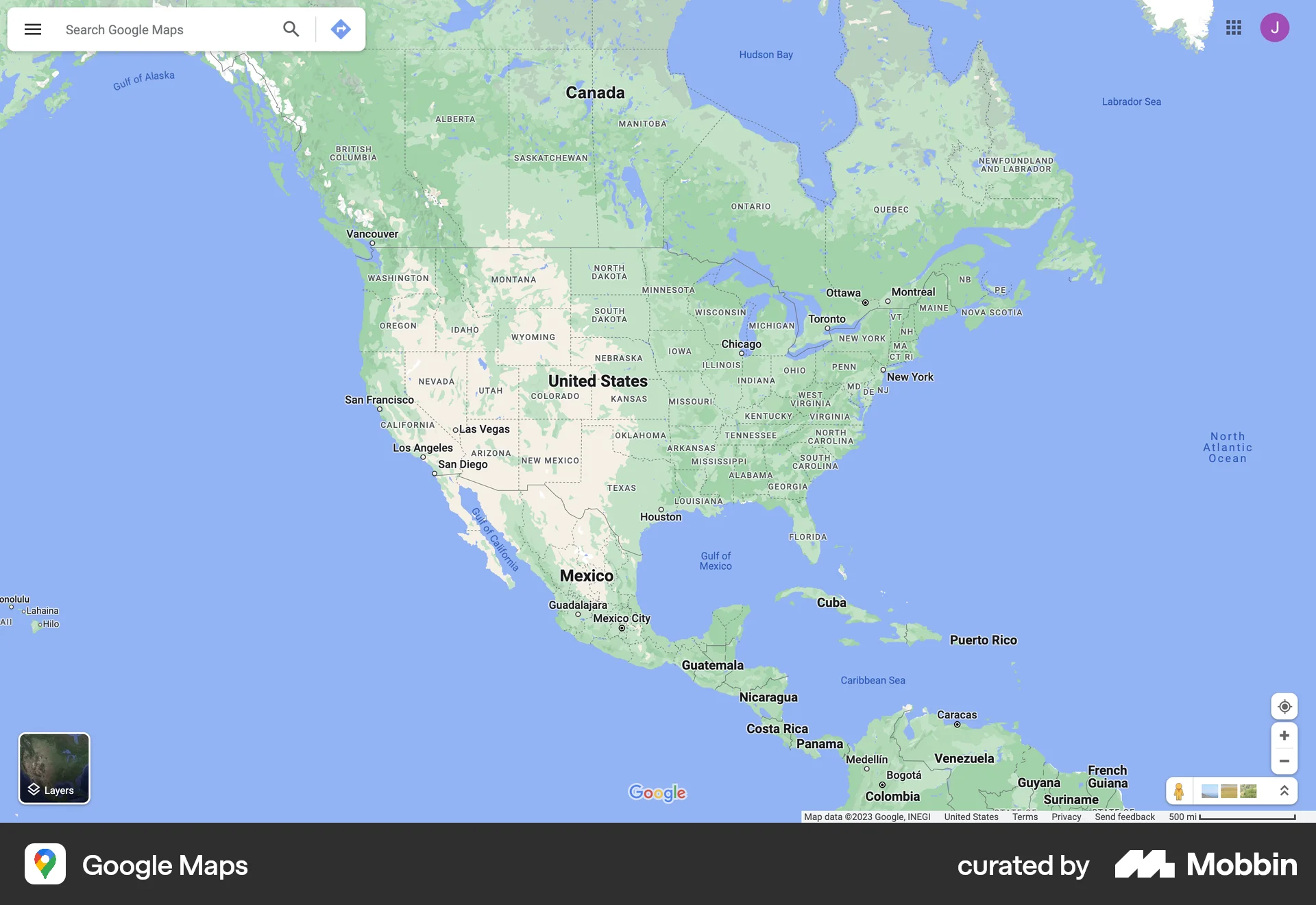 Google Maps Web Map screen