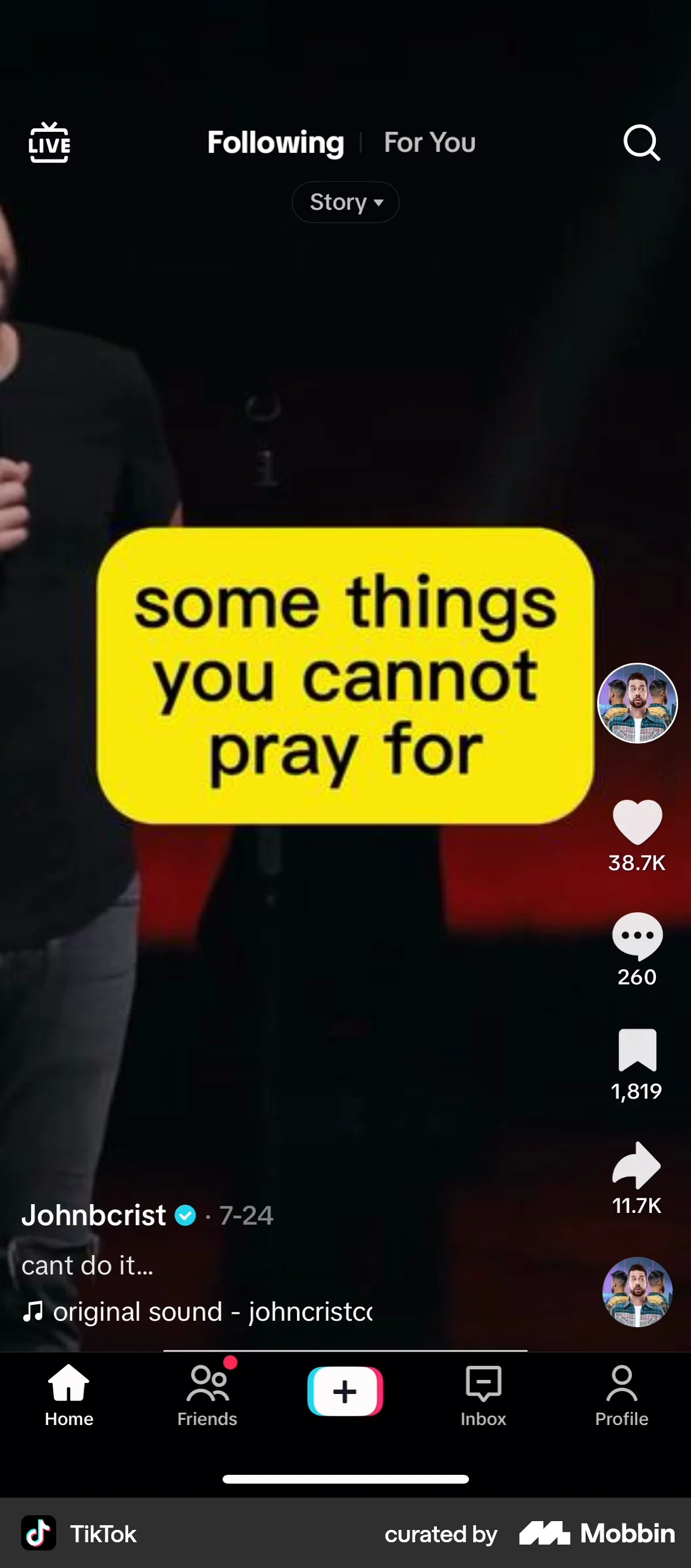TikTok iOS Social Feed screen