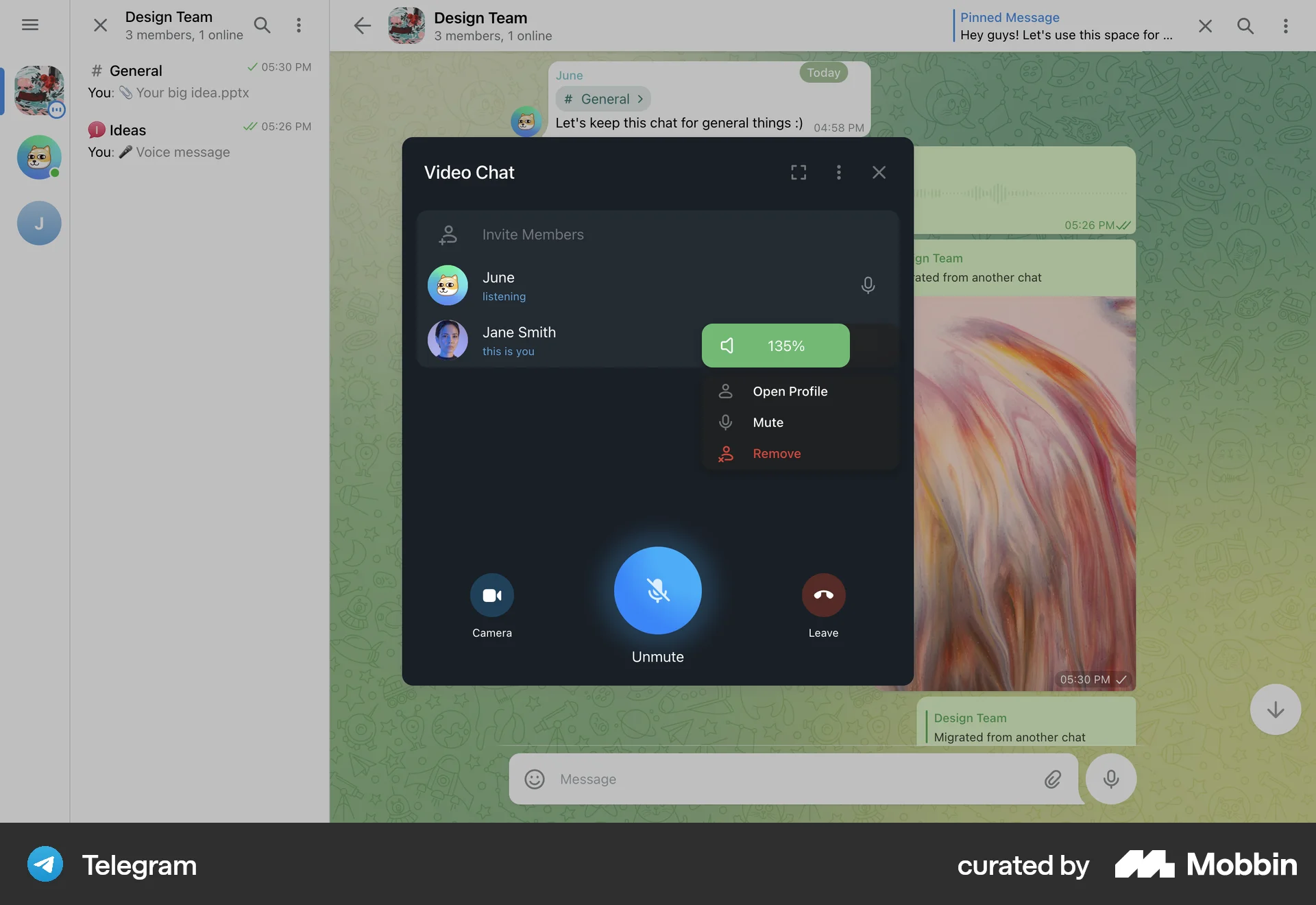 Telegram Web Call screen