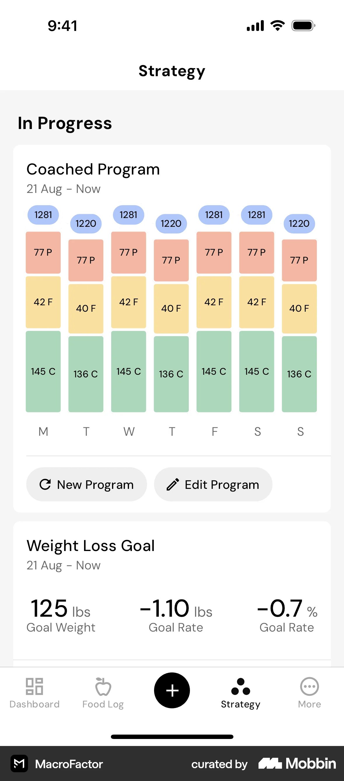 MacroFactor iOS Progress screen