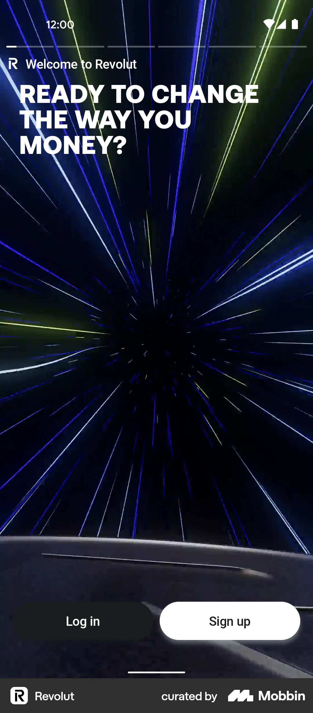 Revolut Android Stories screen