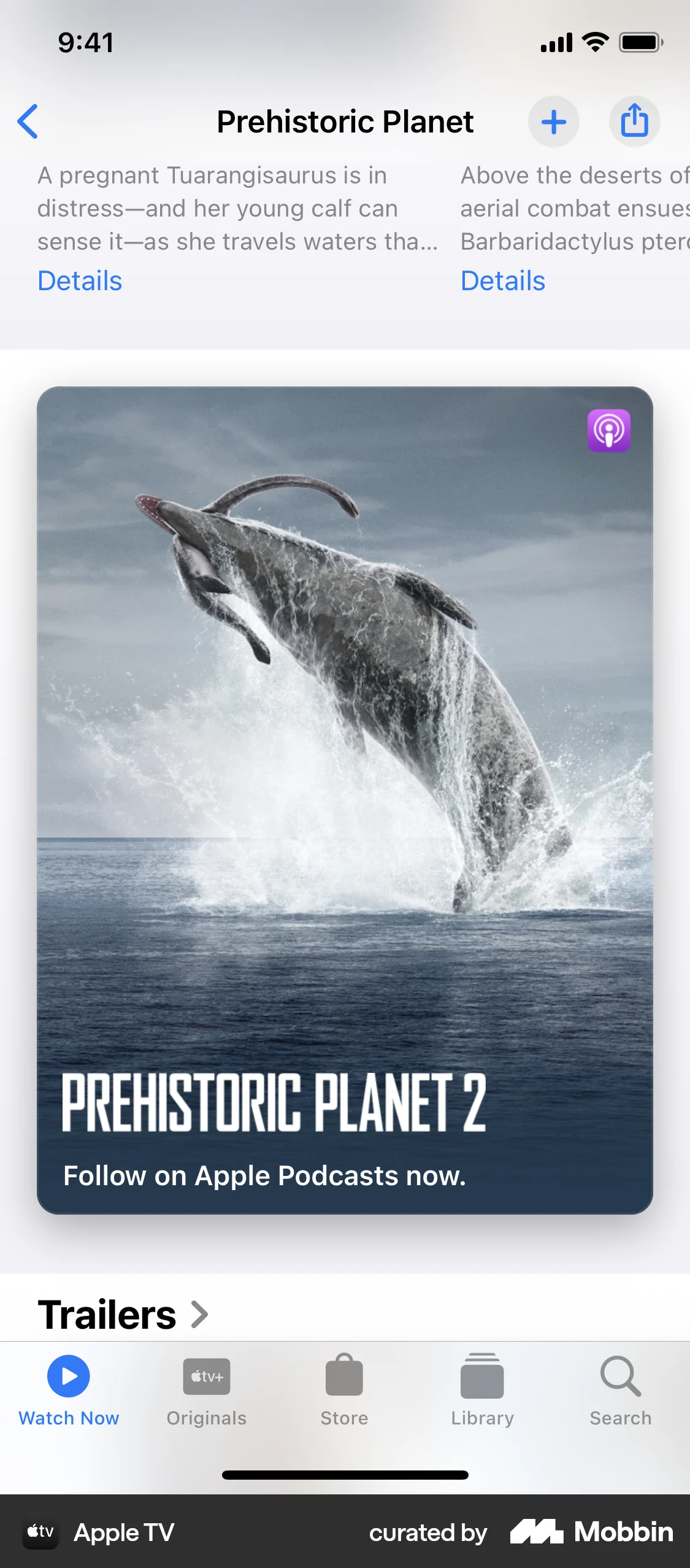 Apple TV iOS TV Show & Movie Detail screen