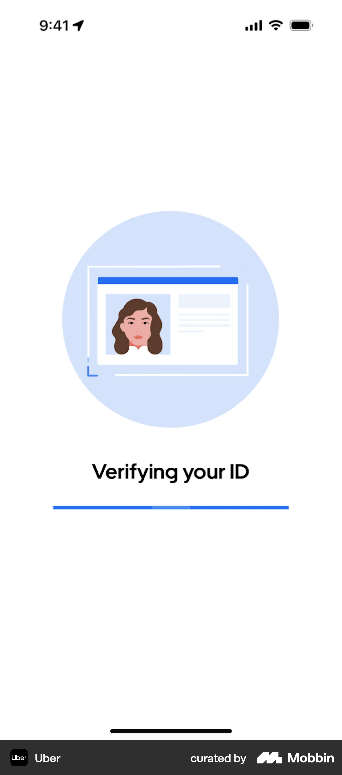 Uber iOS screen containing Loading Indicator UI element