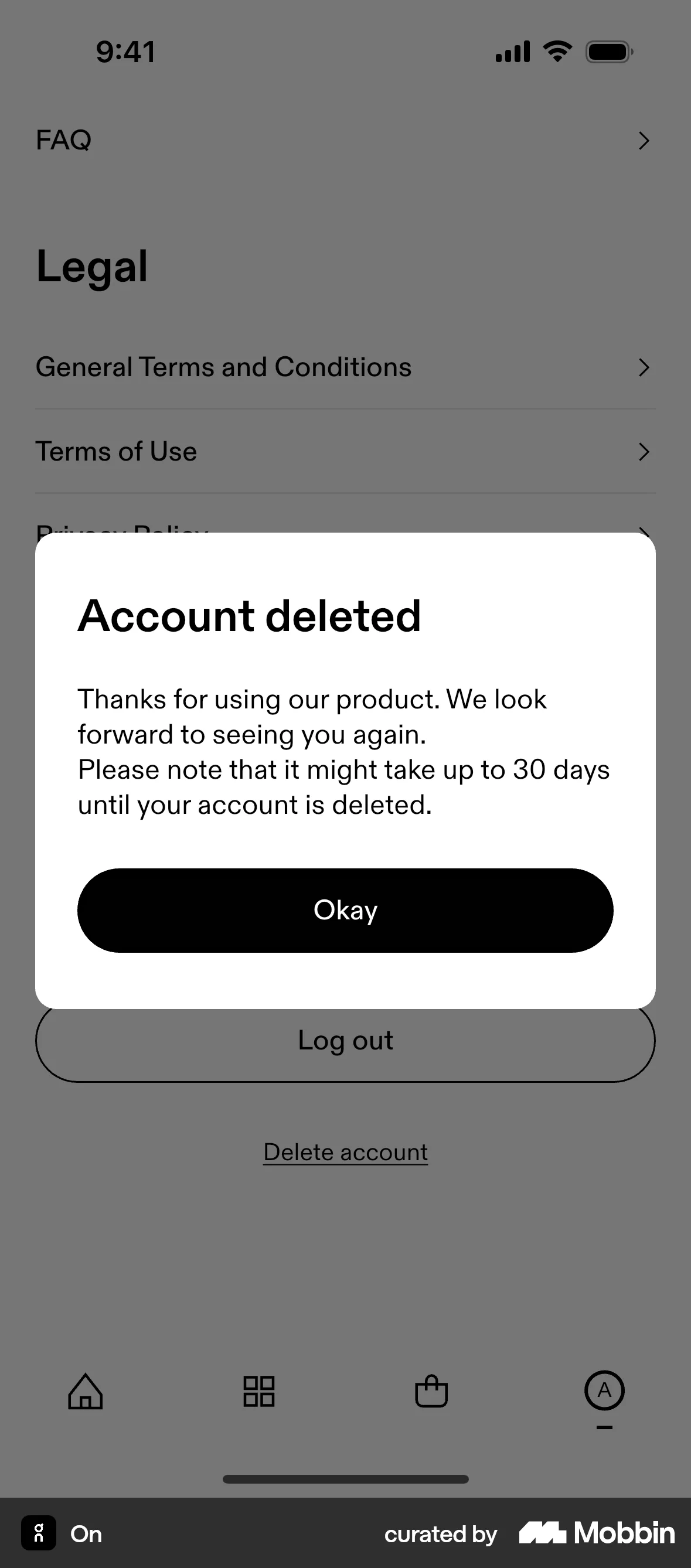 On iOS Acknowledgement & Success screen