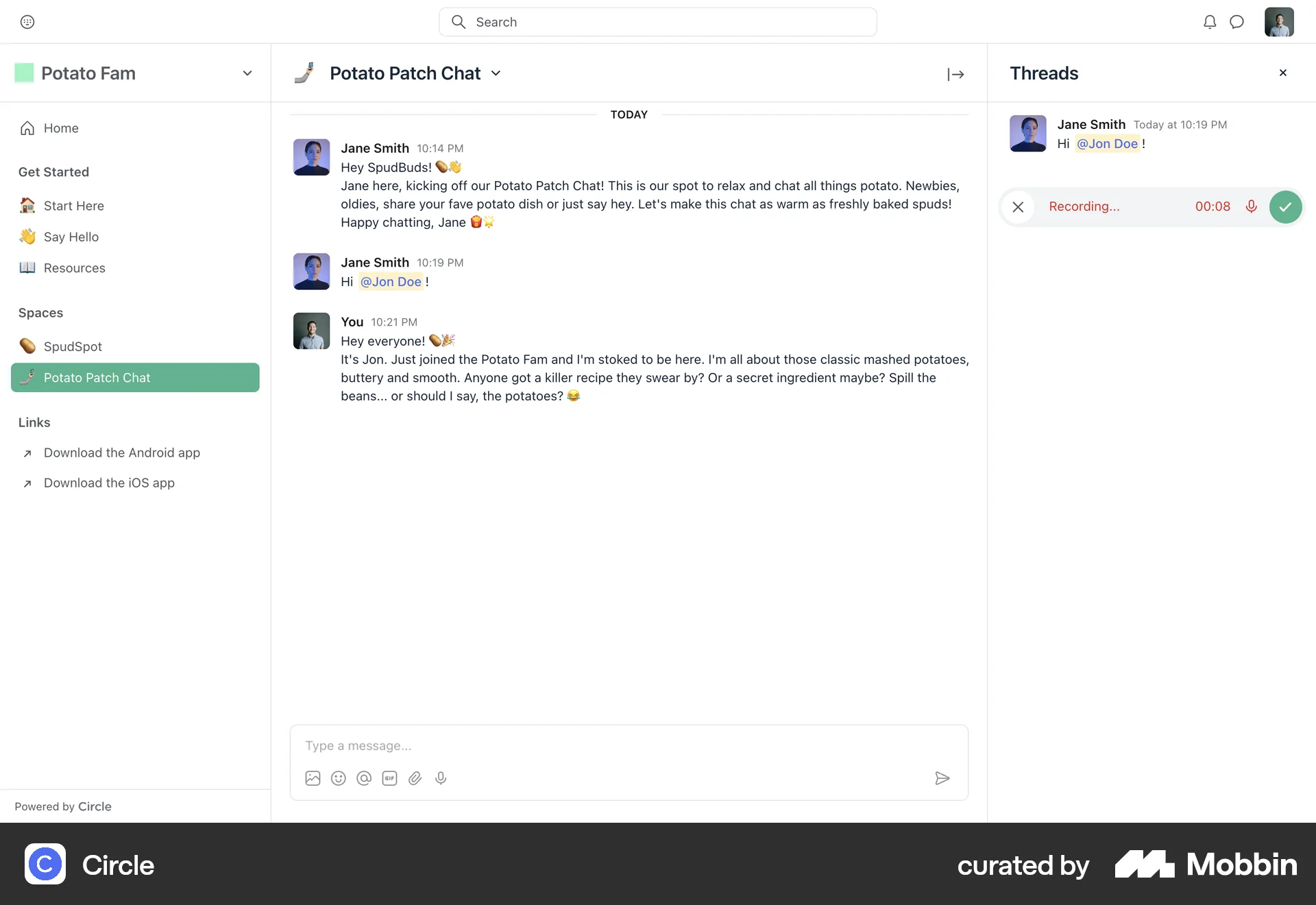 Circle Web Audio & Video Recorder screen