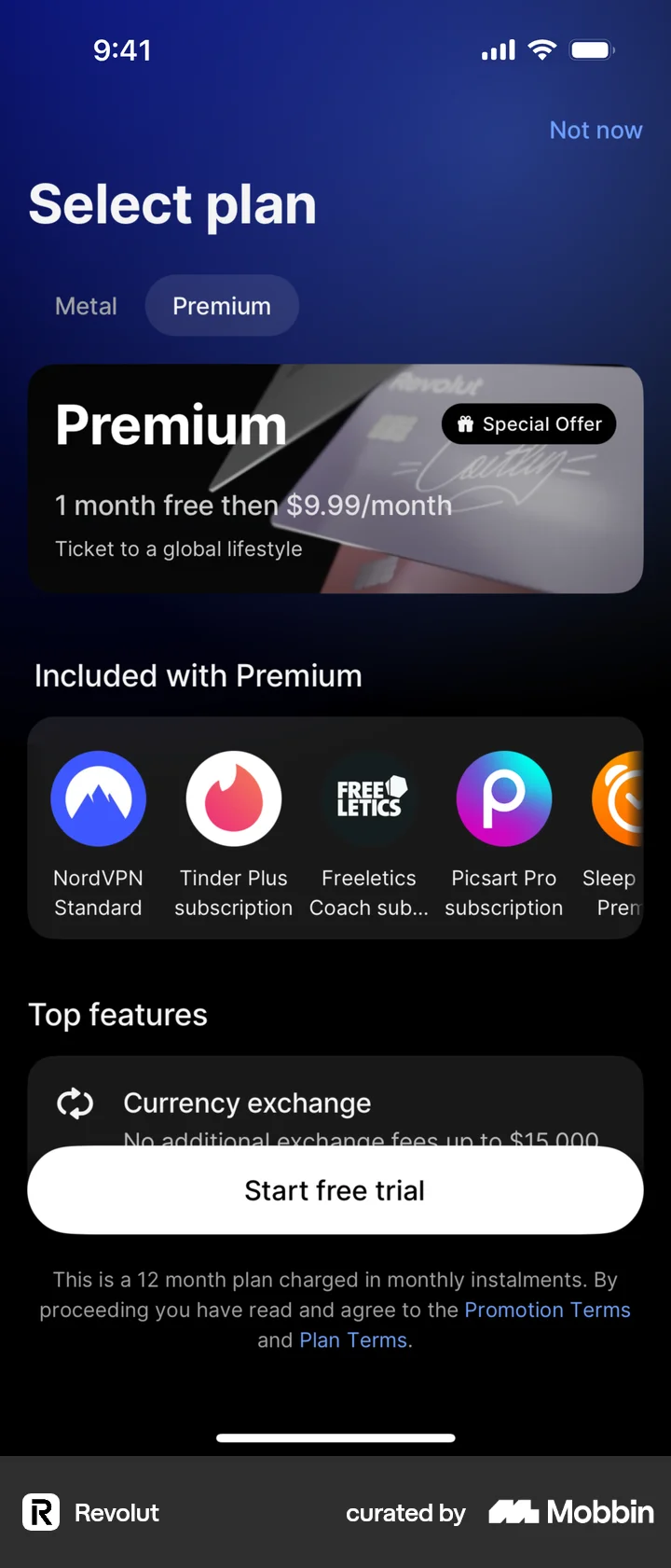 Revolut Ios Revolut iOS Premium Plans | Mobbin