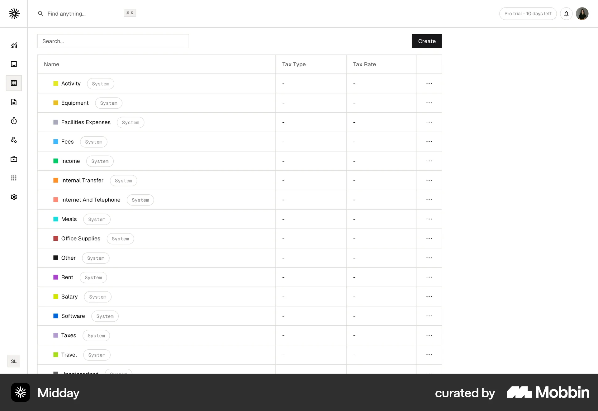 Midday Web screen containing Badge UI element