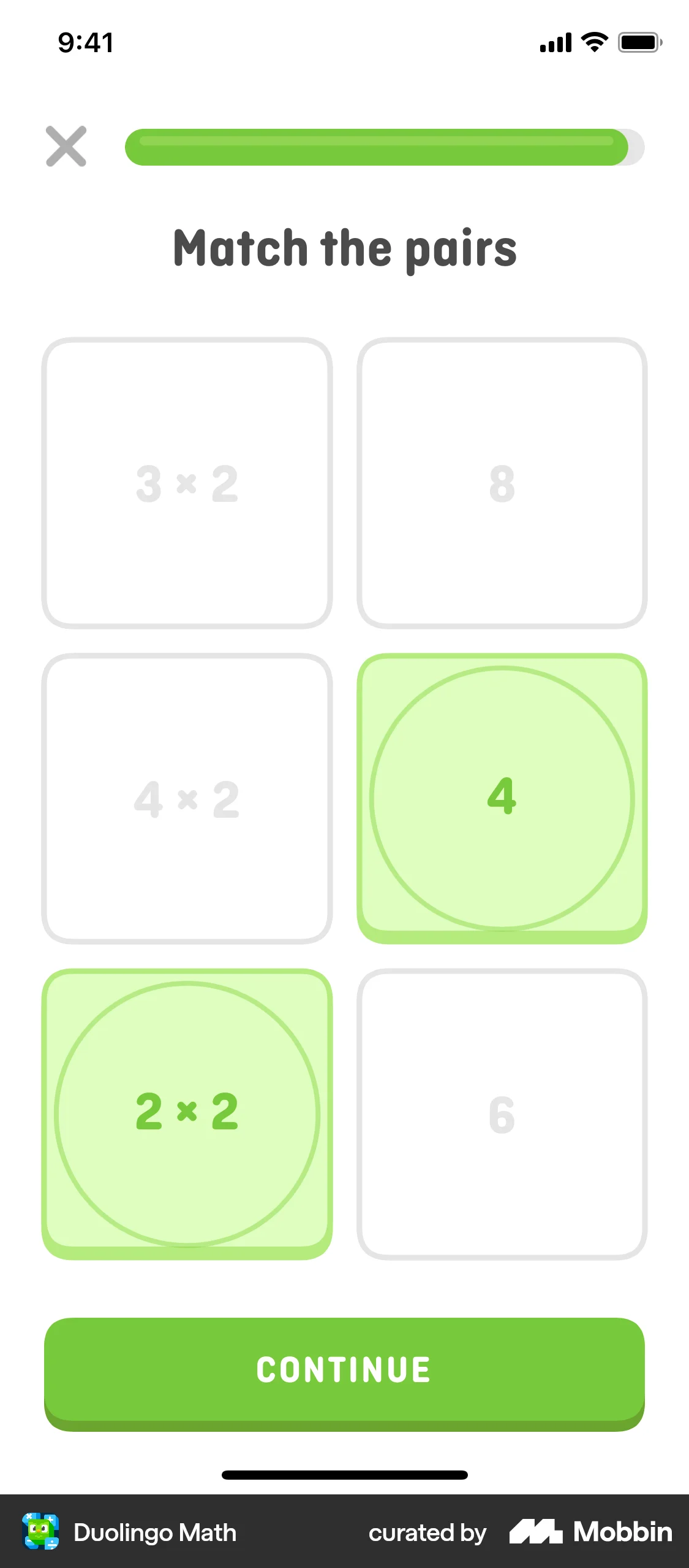 Duolingo Math iOS Game UI screen
