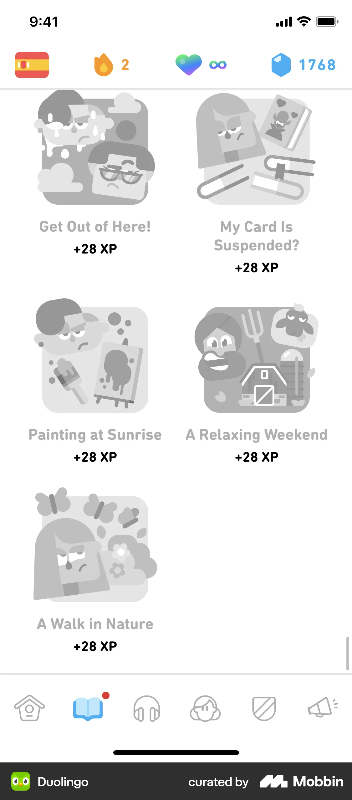 Duolingo iOS Browse & Discover screen