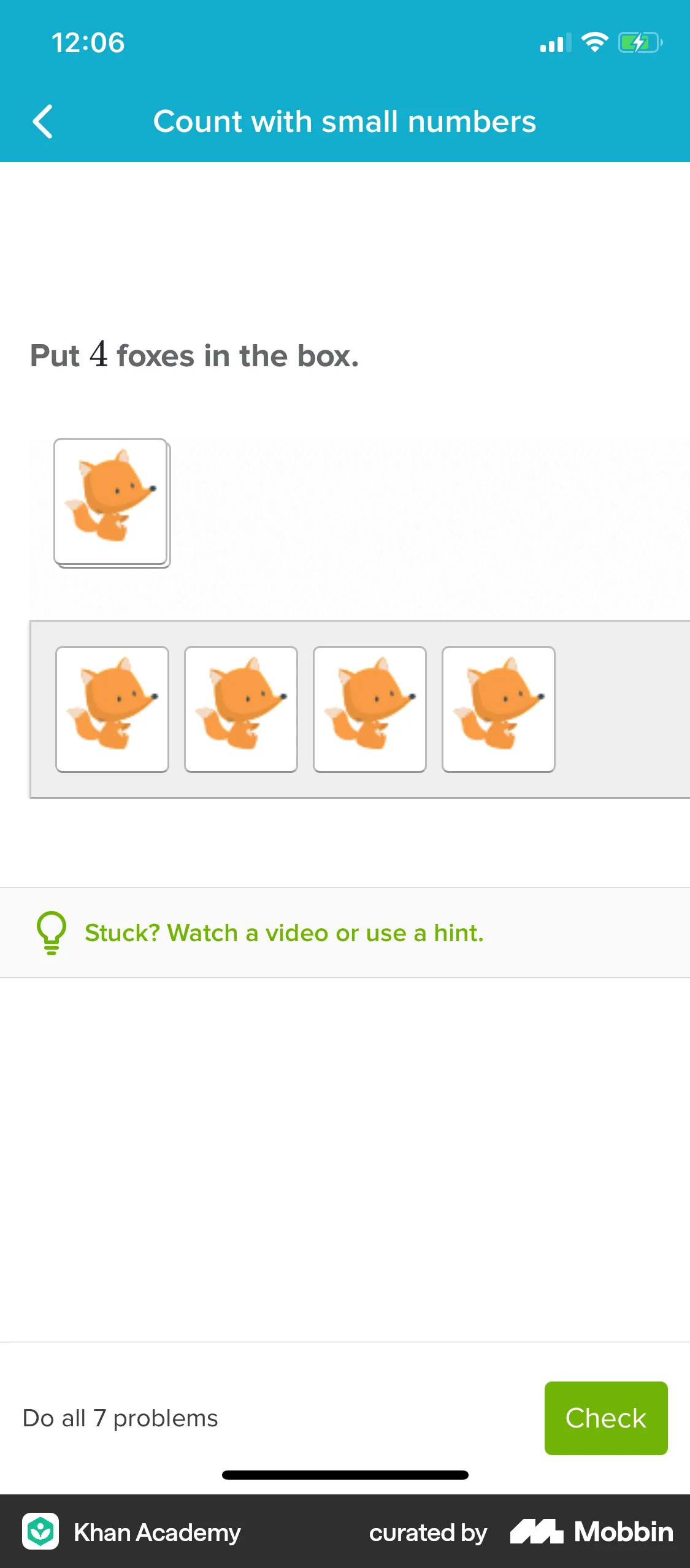Khan Academy iOS Game UI screen