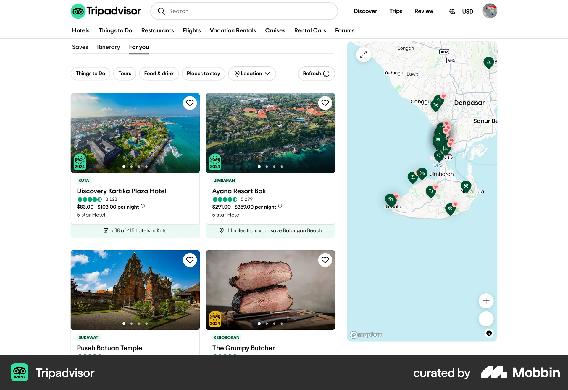 Tripadvisor Web Shop & Storefront screen