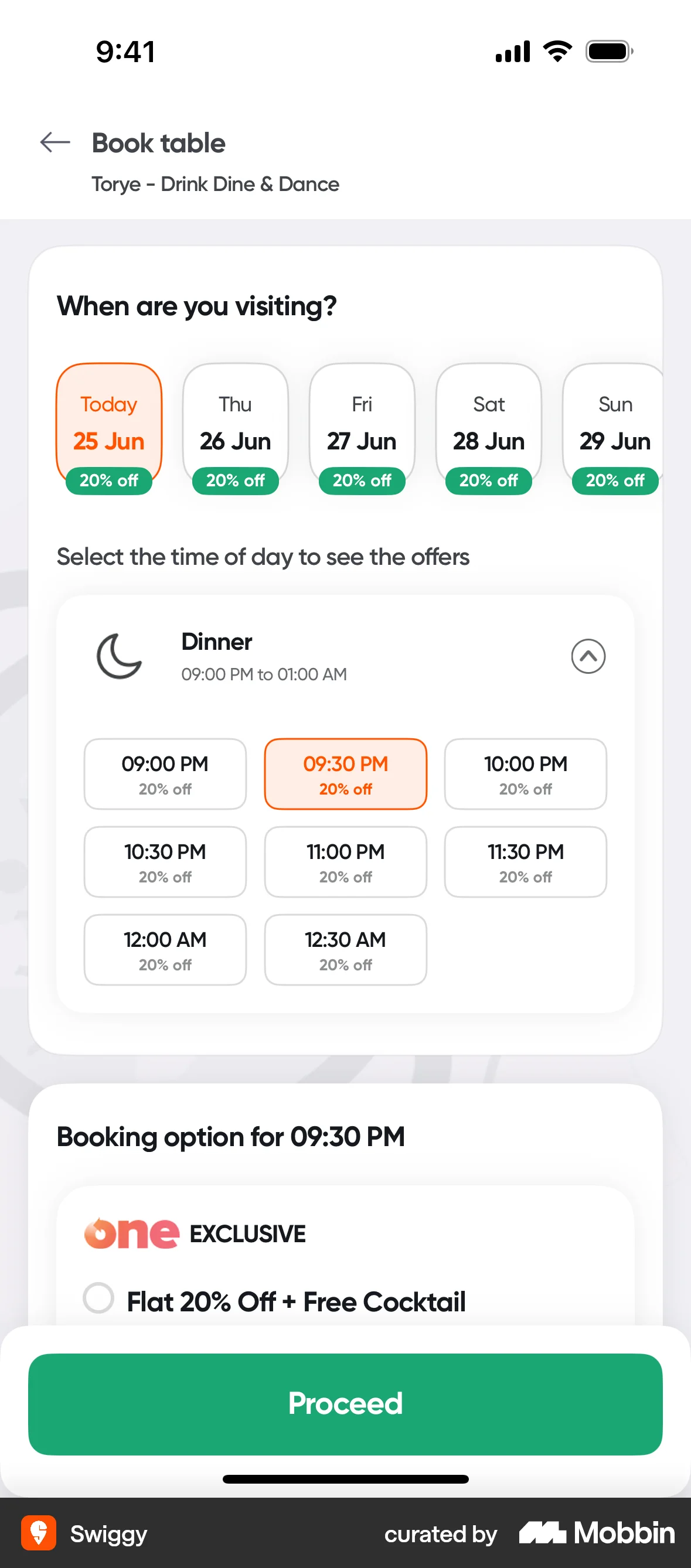 Swiggy iOS screen containing Time Picker UI element
