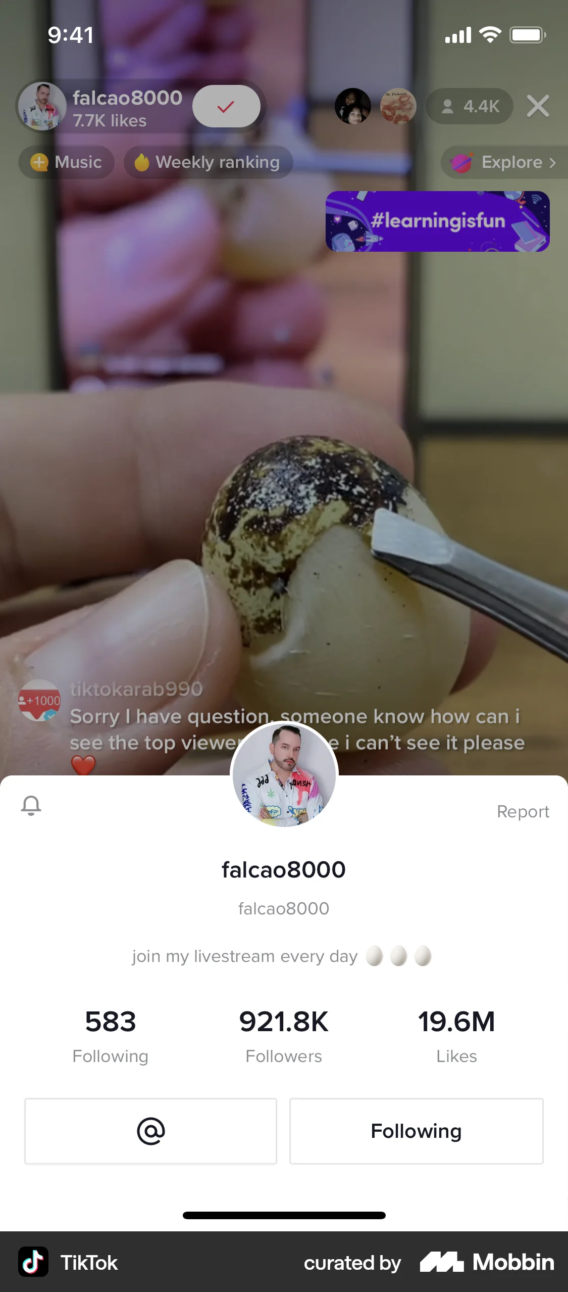 TikTok iOS Follow & Subscribe screen
