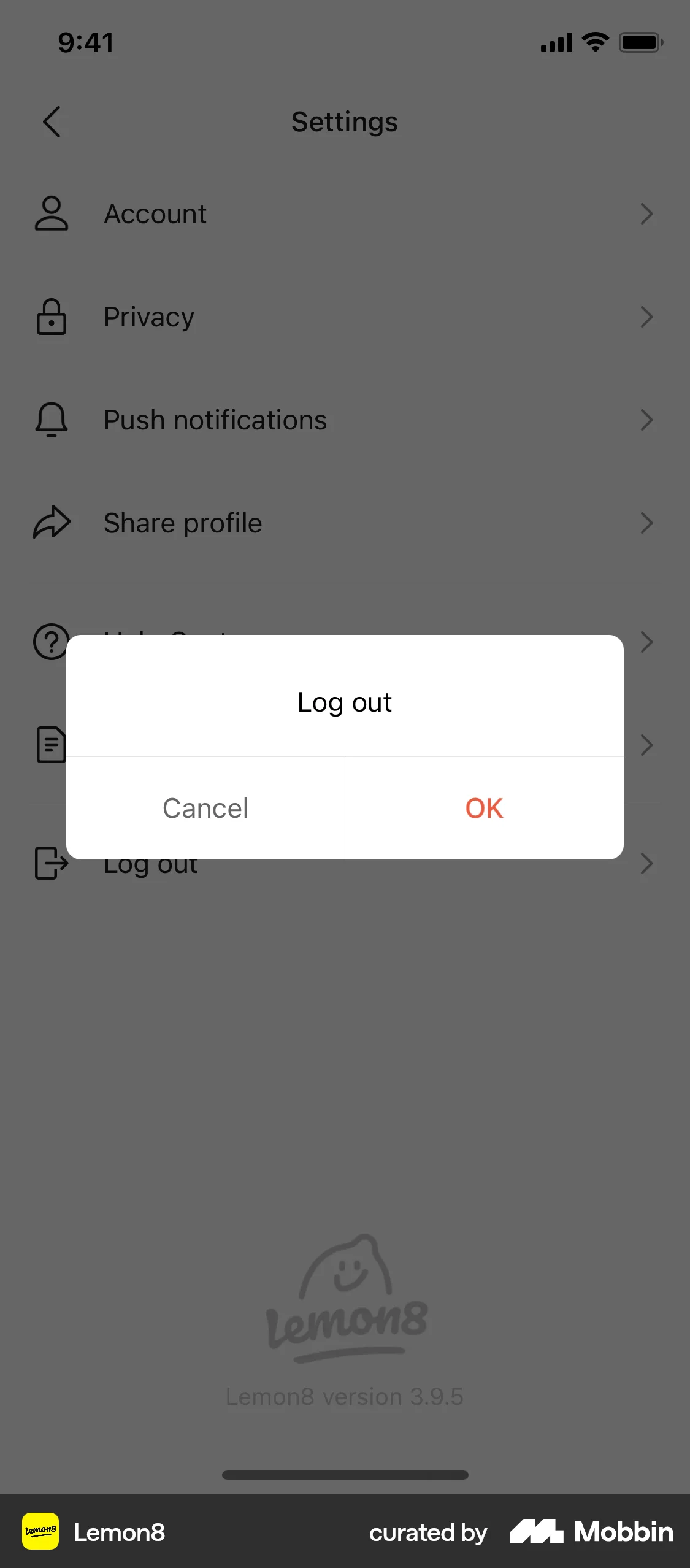 Lemon8 iOS screen containing Dialog UI element