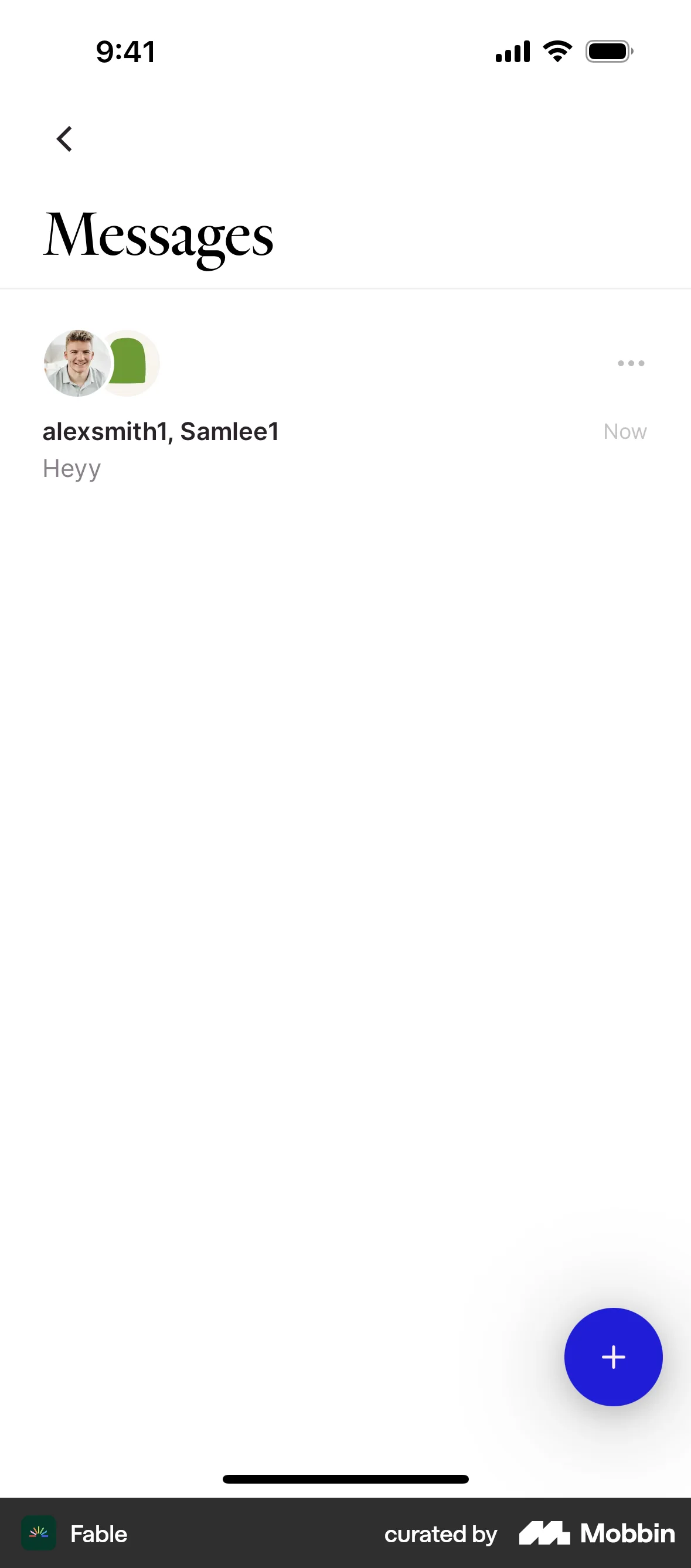Fable iOS Emails & Messages screen