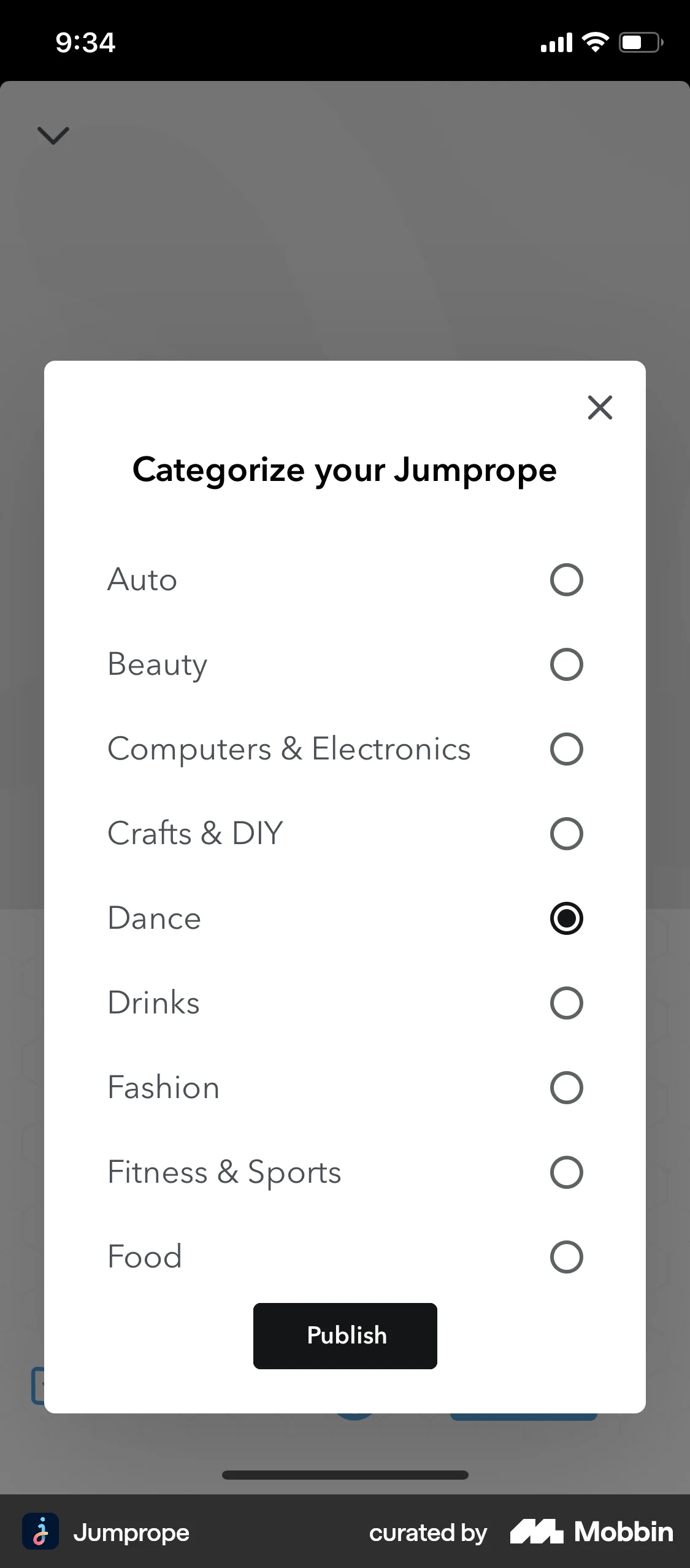 Jumprope iOS Photo & Video App screen