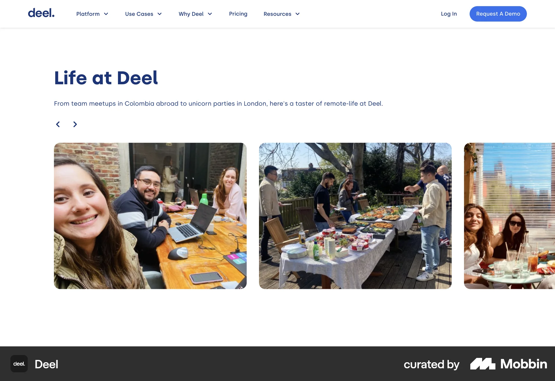 Deel Web screen containing Gallery UI element