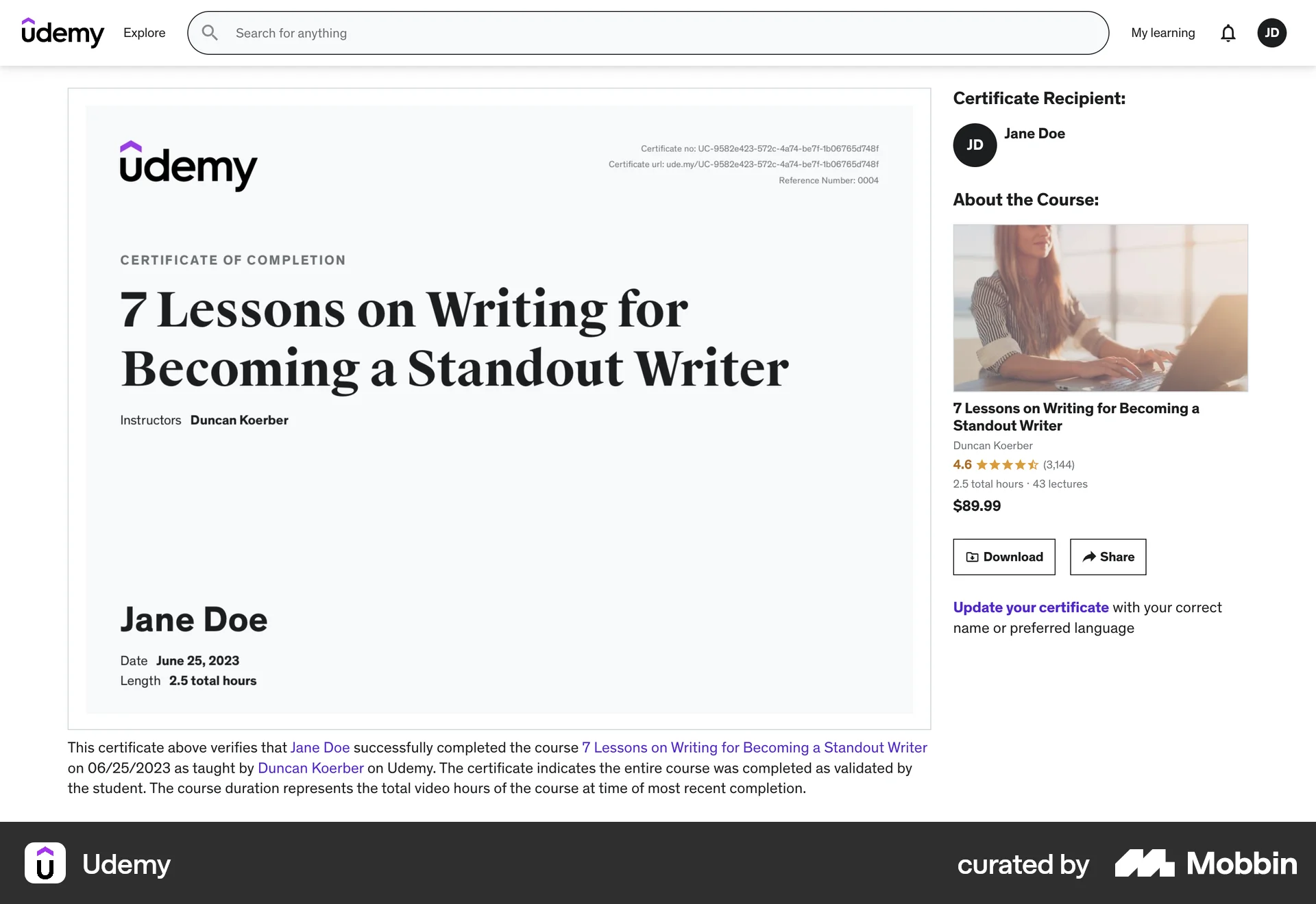 Udemy screen