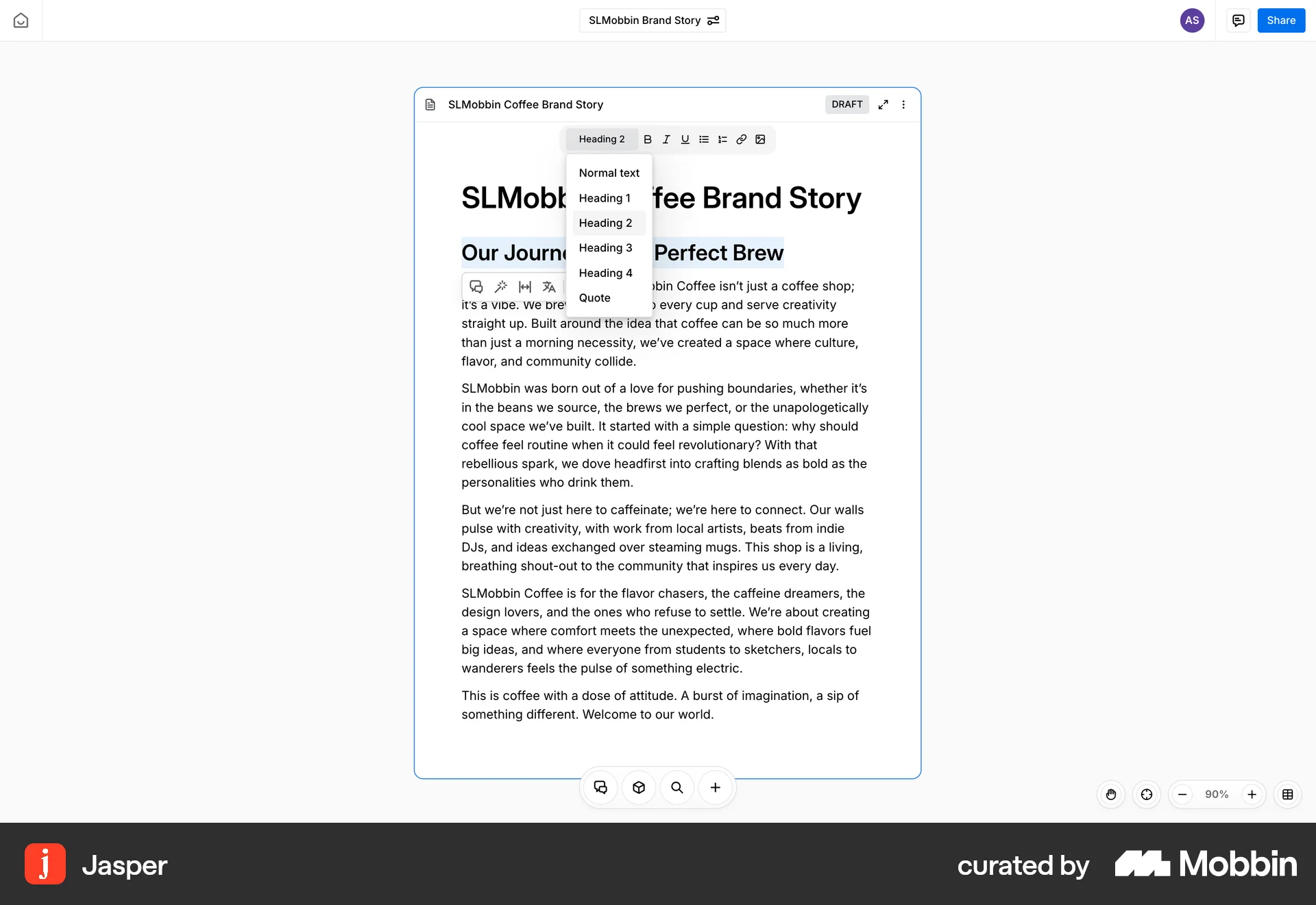 Jasper Web screen containing Select UI element