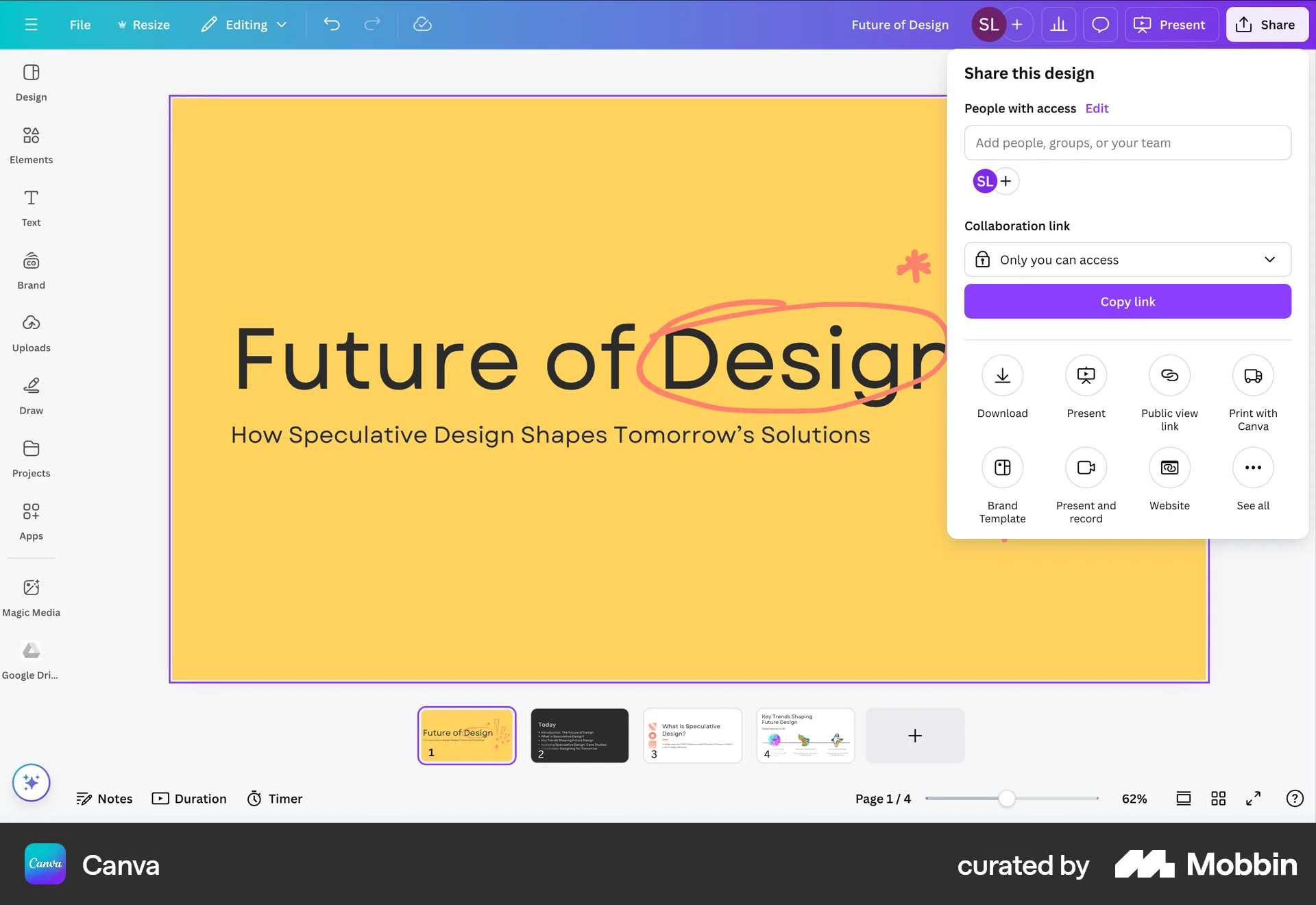 Canva Web Share screen