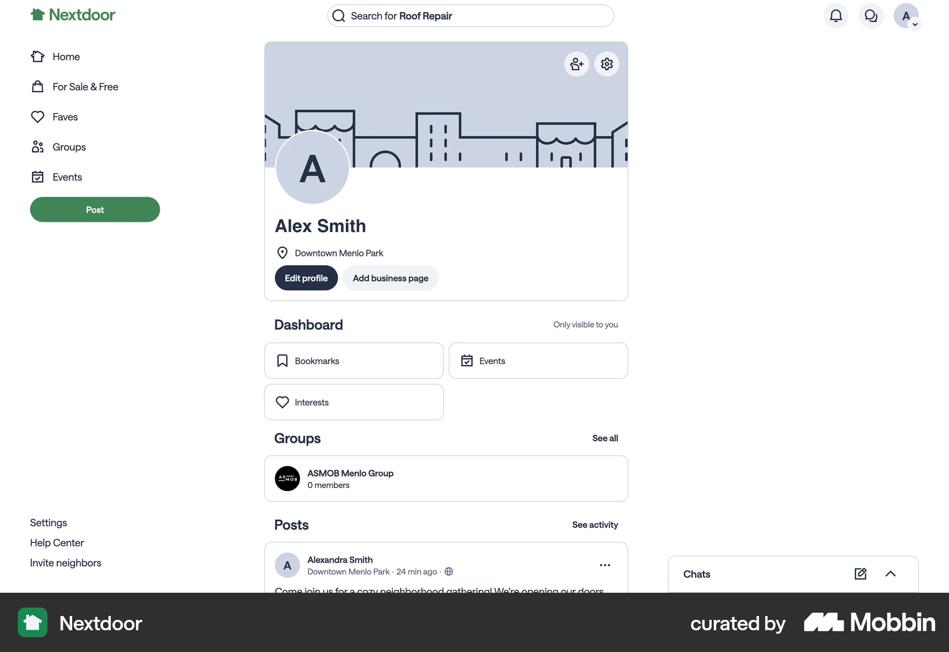 Nextdoor Web News App screen
