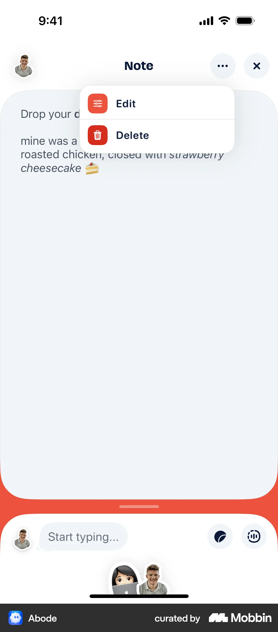 Abode iOS Action Option screen