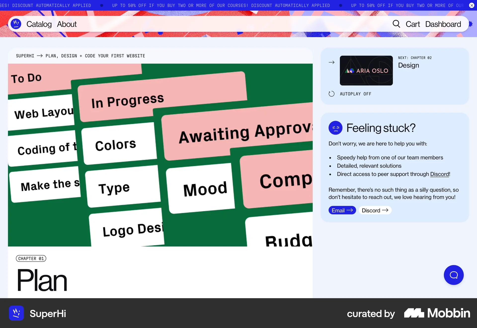 SuperHi Web Class & Lesson Detail screen
