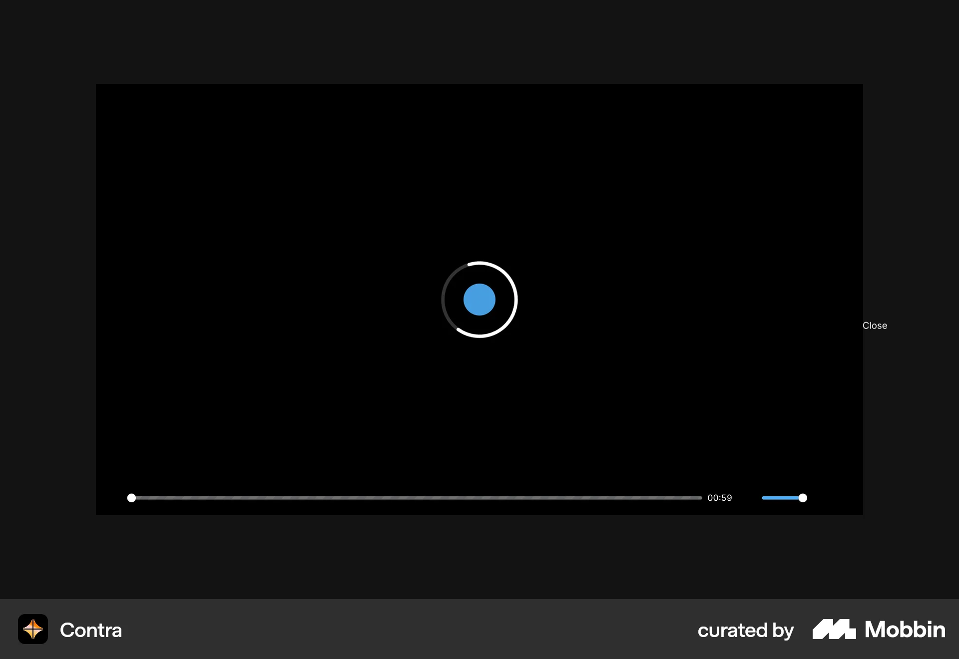 Contra Web Video Player screen