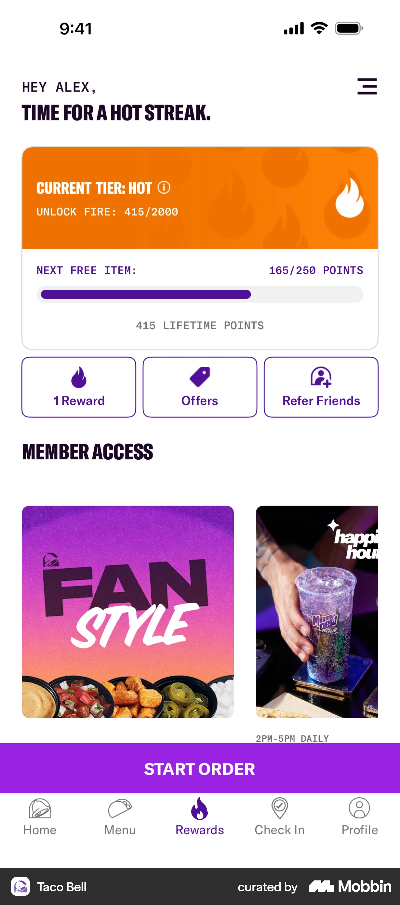 Taco Bell iOS screen containing Button UI element